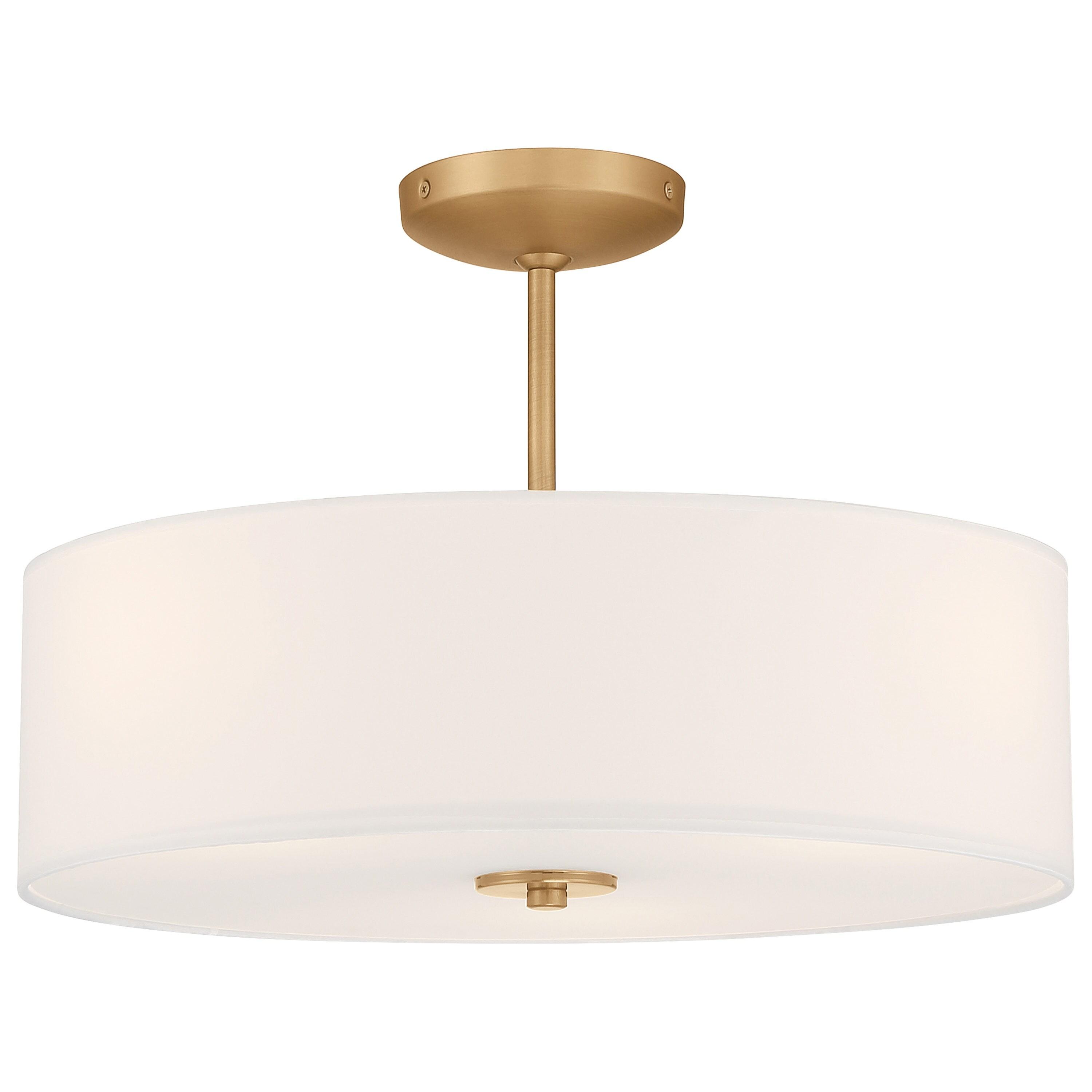 Access Lighting 64065LEDDLP-ABB-WH Mid Town LED Pendant Ceiling Light or Semi-Flush, Antique Brushed Brass