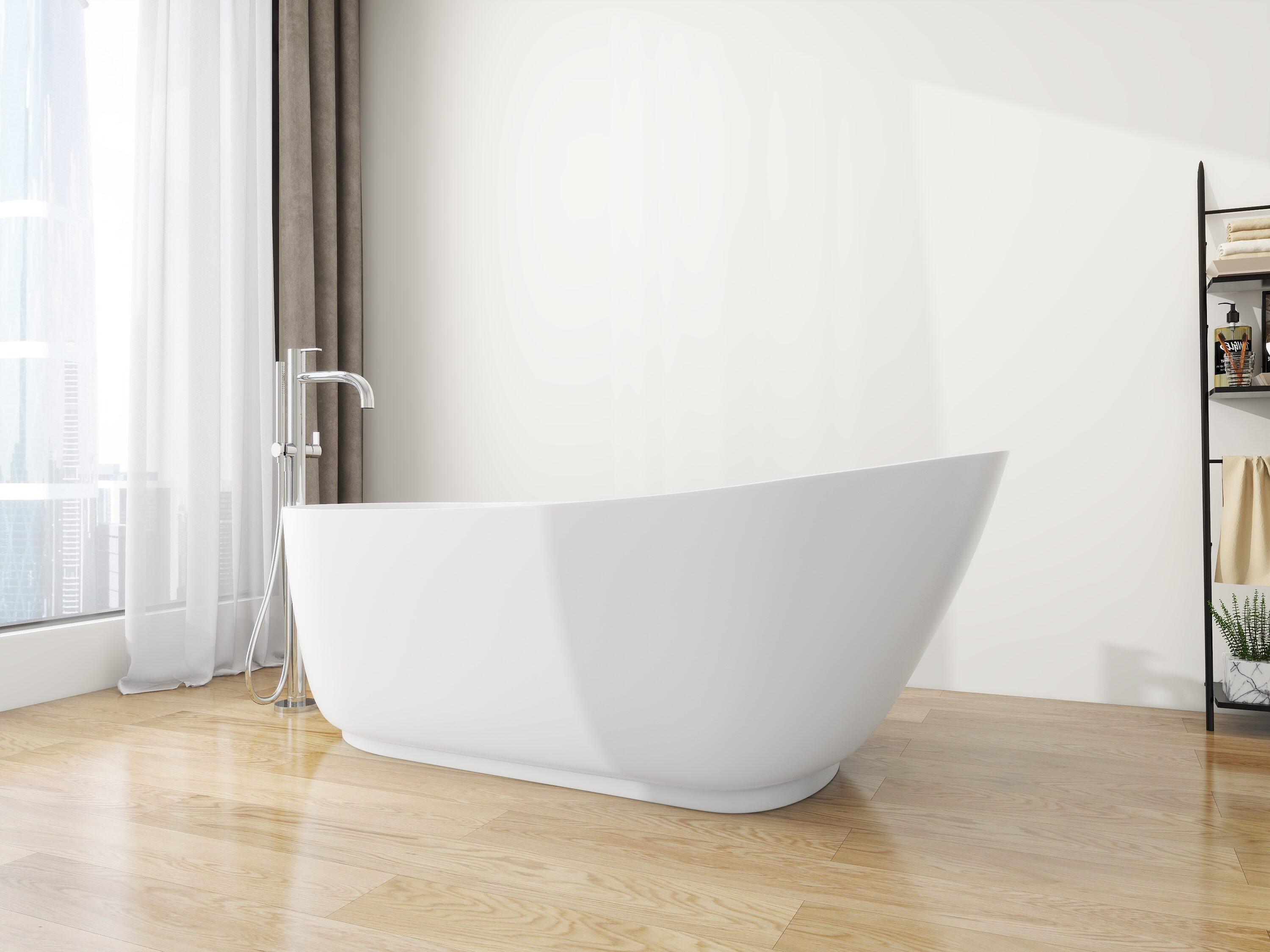59'' x 30'' Freestanding Soaking Solid Surface Bathtub