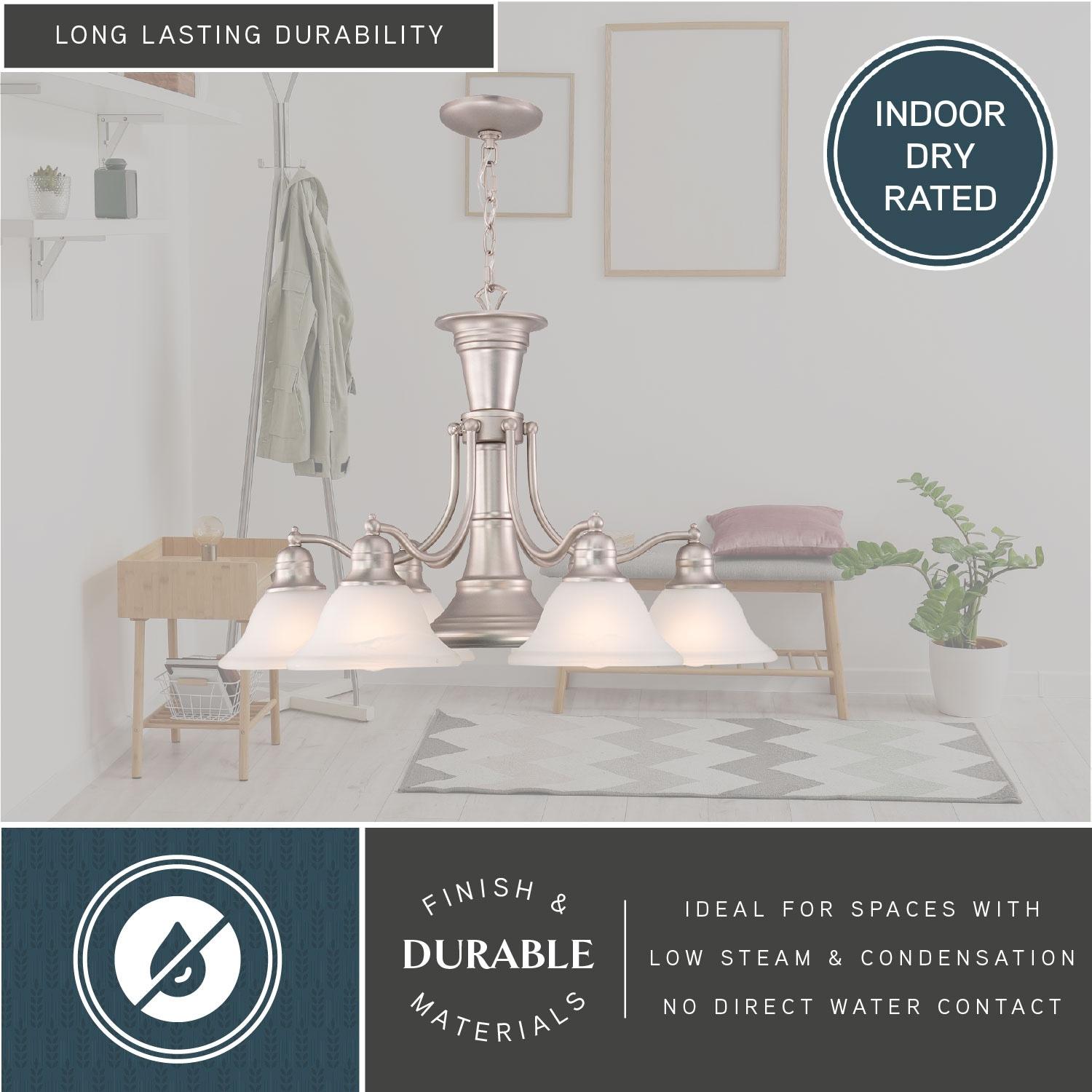 Vaxcel Standford 6 - Light Chandelier in  Brushed Nickel