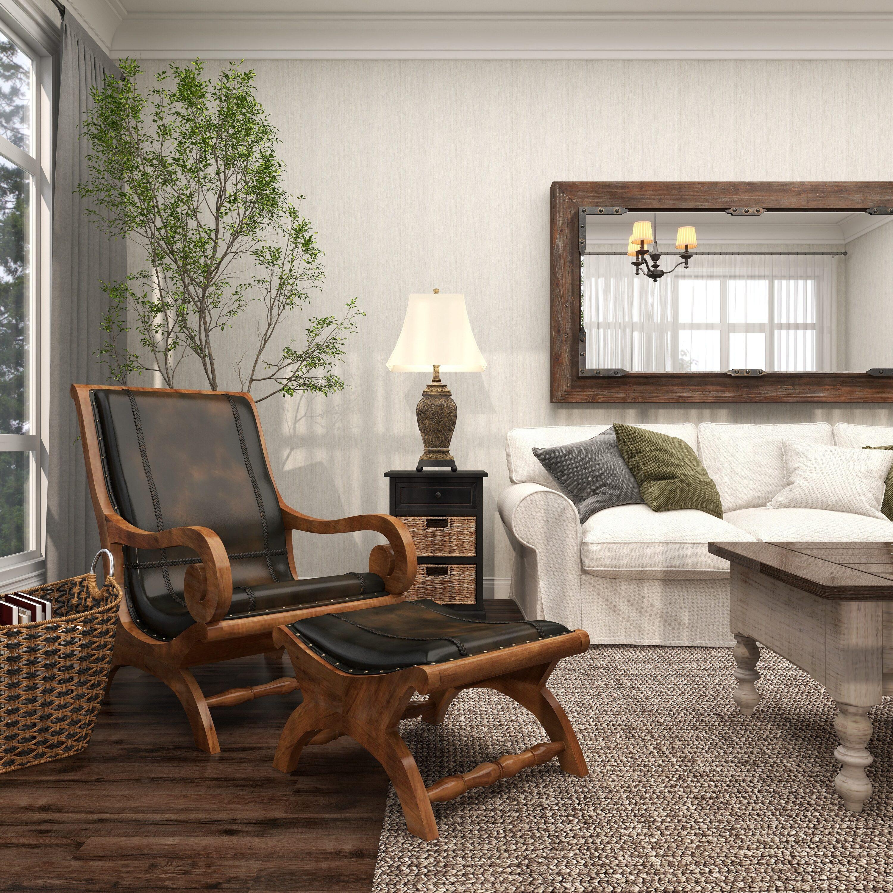 Traditional Leather Accent Chair Dark Brown - Olivia & May: Sturdy, Sophisticated, No Assembly Required