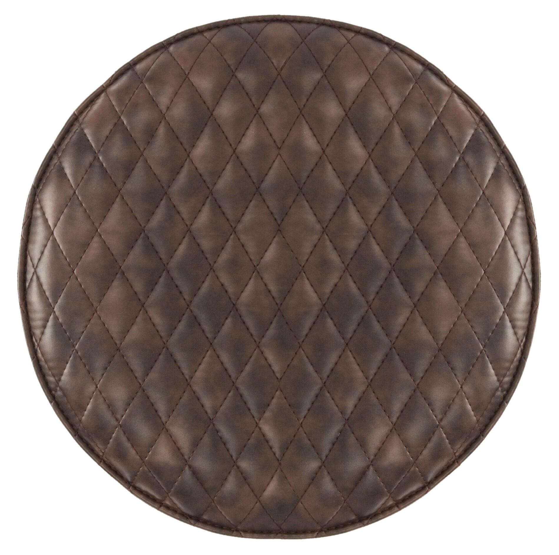 Brinley Mid-Century Modern Stool - FOX1704 - Antique Brown - Safavieh Couture