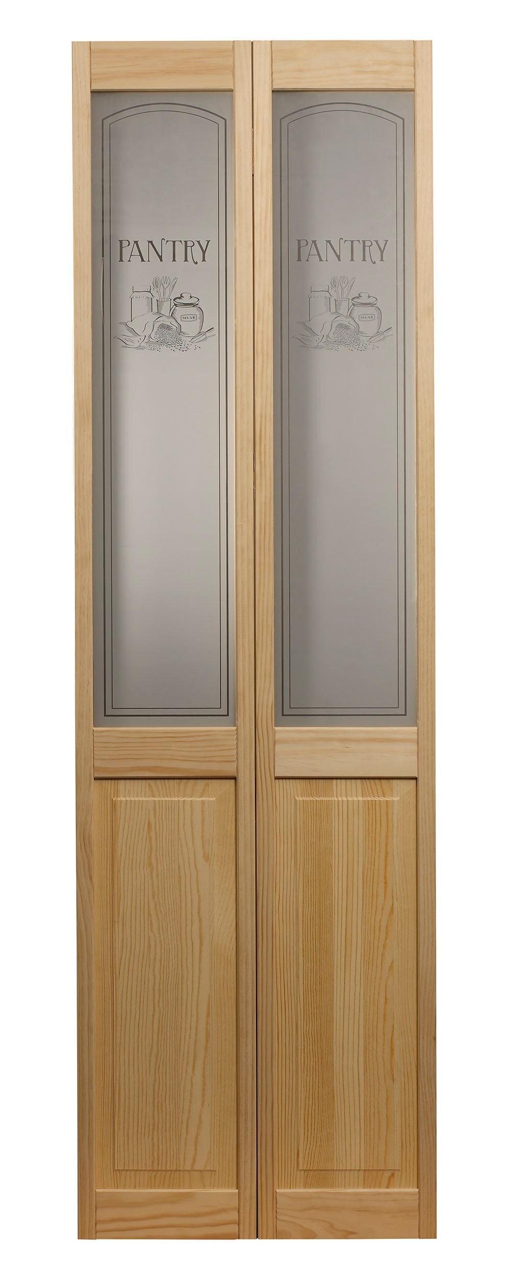 80'' Solid Wood Glass Unfinished Bi-Fold Door