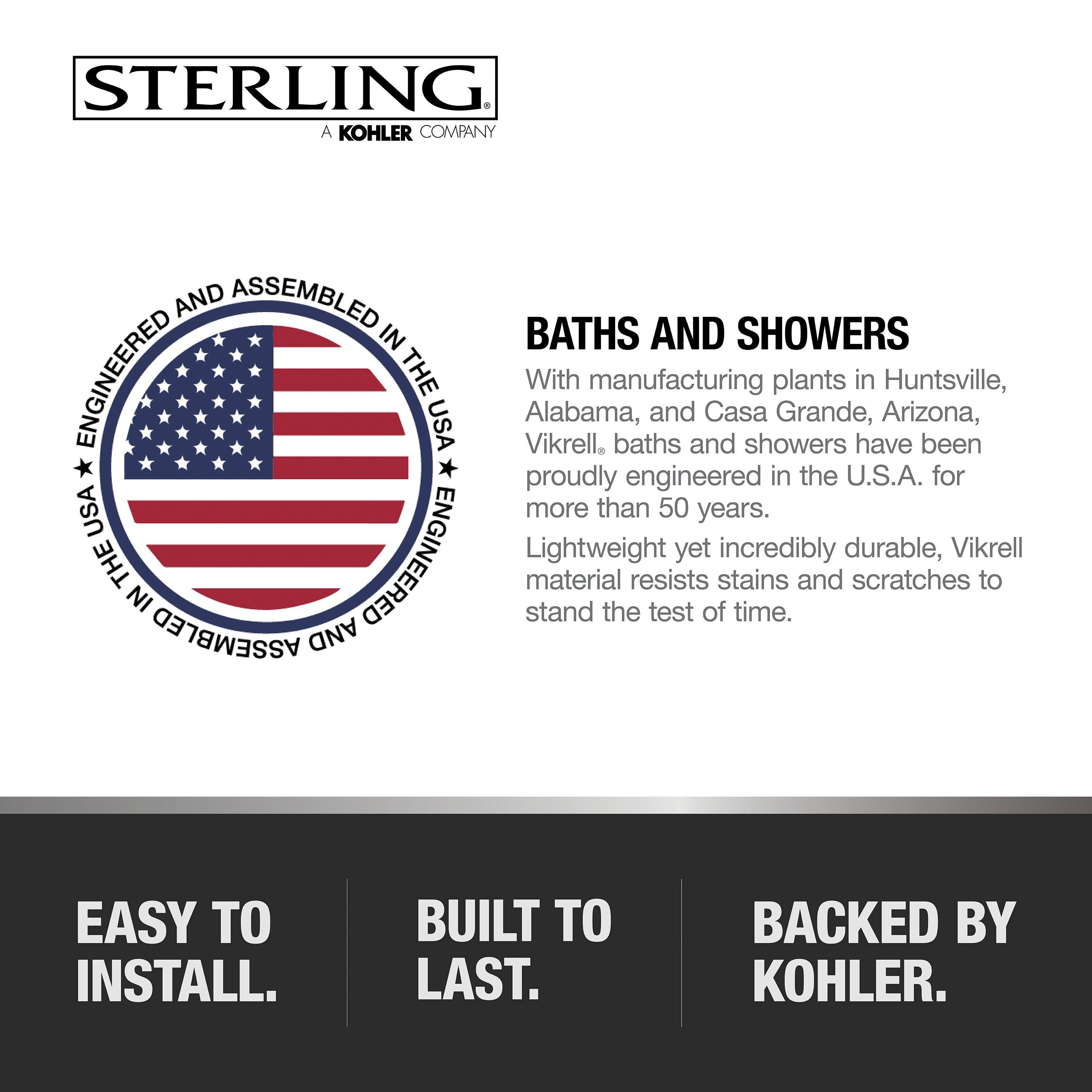 STERLING, a KOHLER Company 71370118-0 Ensemble Medley Bathtub/Shower, White