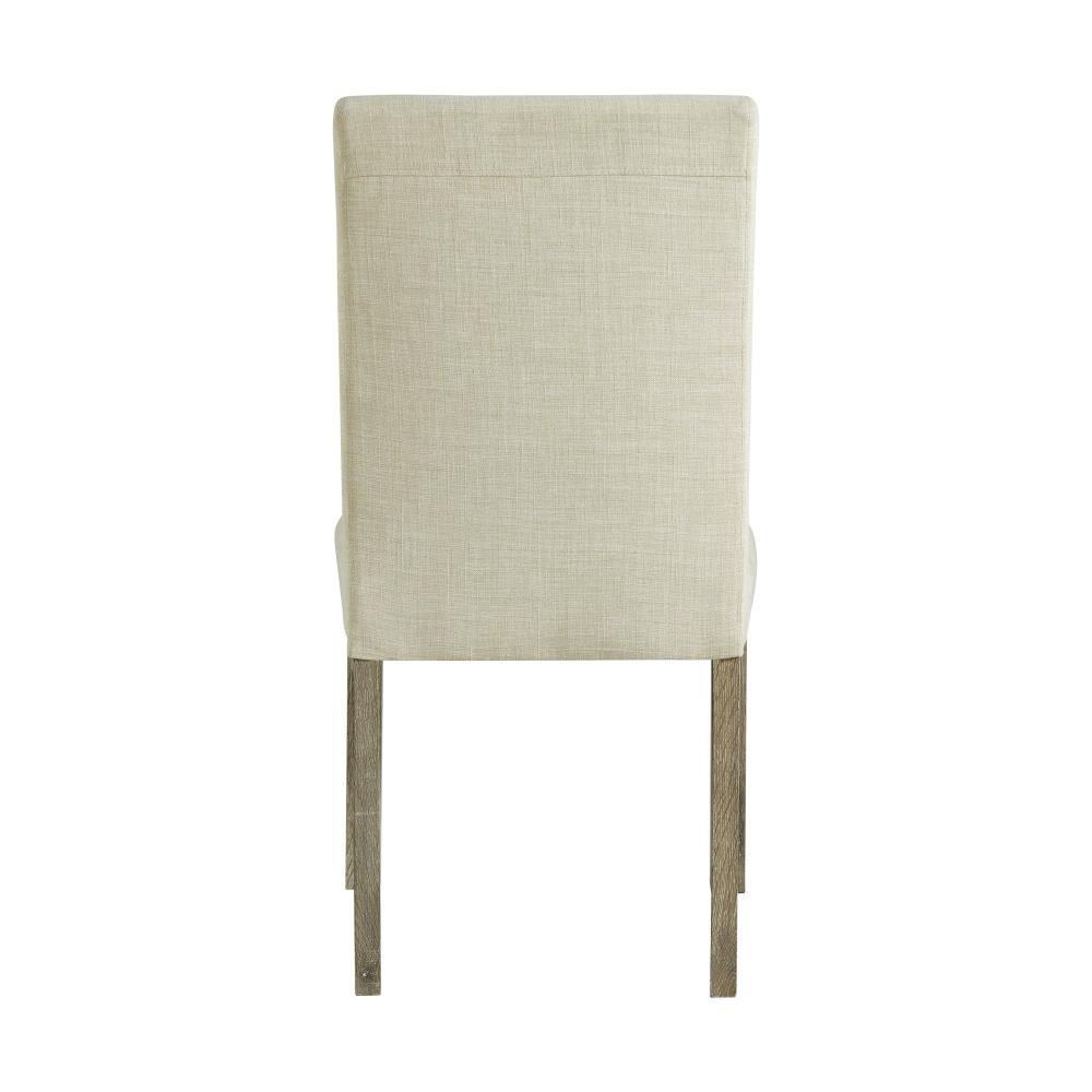 Turner Upholstered Side Chair Set Natural: Linen Fabric, Foam Cushion, Armless - Picket House Furnishings