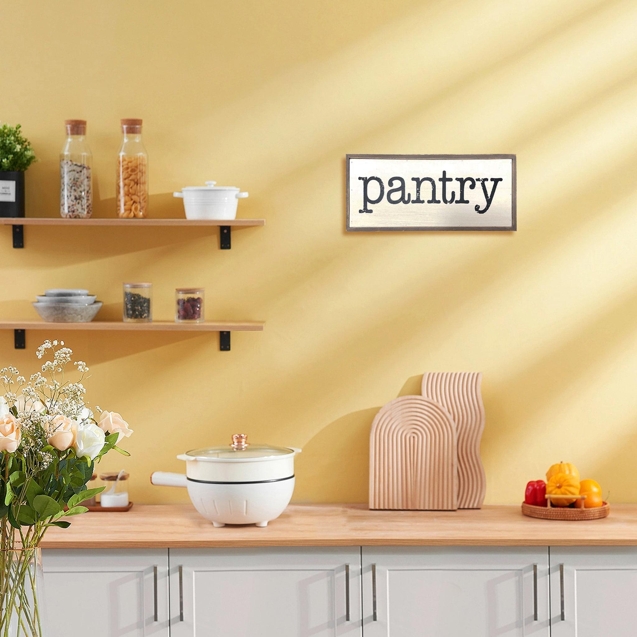 Parisloft Pantry Rustic Wood Block Sign, Small Farmhouse Tabletop Decor for Kitchen