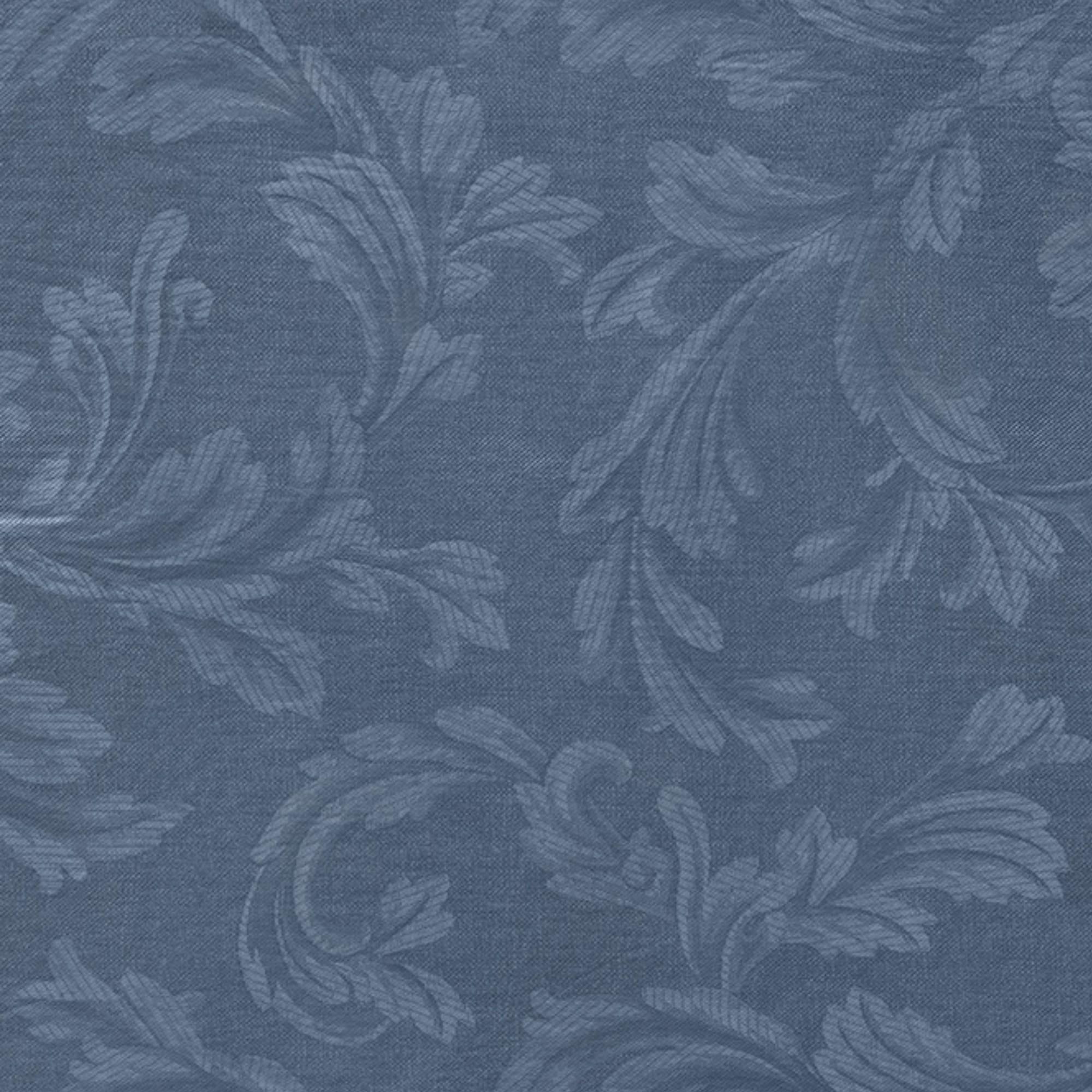 Camile Floral Scroll Damask Pattern Vinyl Indoor/Outdoor Tablecloth - Blue - 84x60 Oval - Elrene Home Fashions