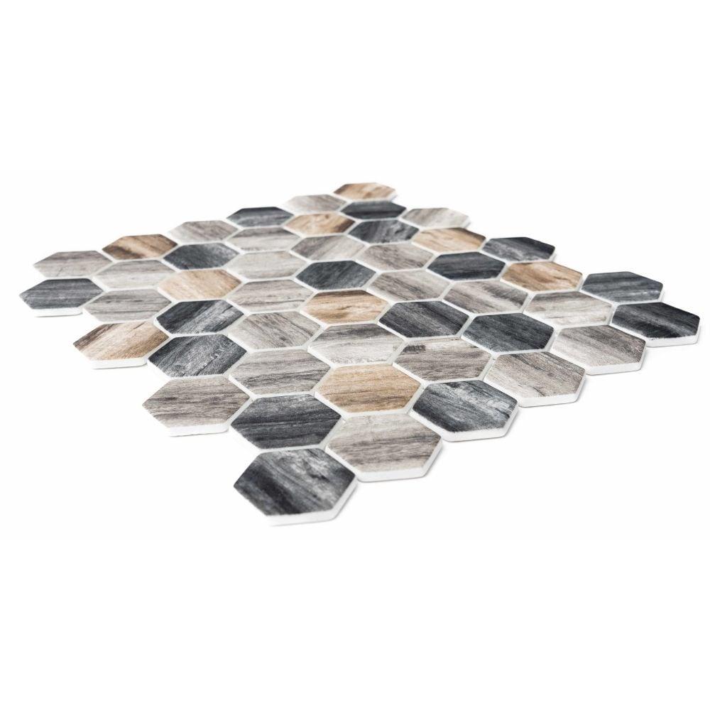 The Tile Life Honeycomb Greige 1.88x1.88 Glass Mosaic Wall Tile - 1 Sheet (1.12 Sq. ft.)