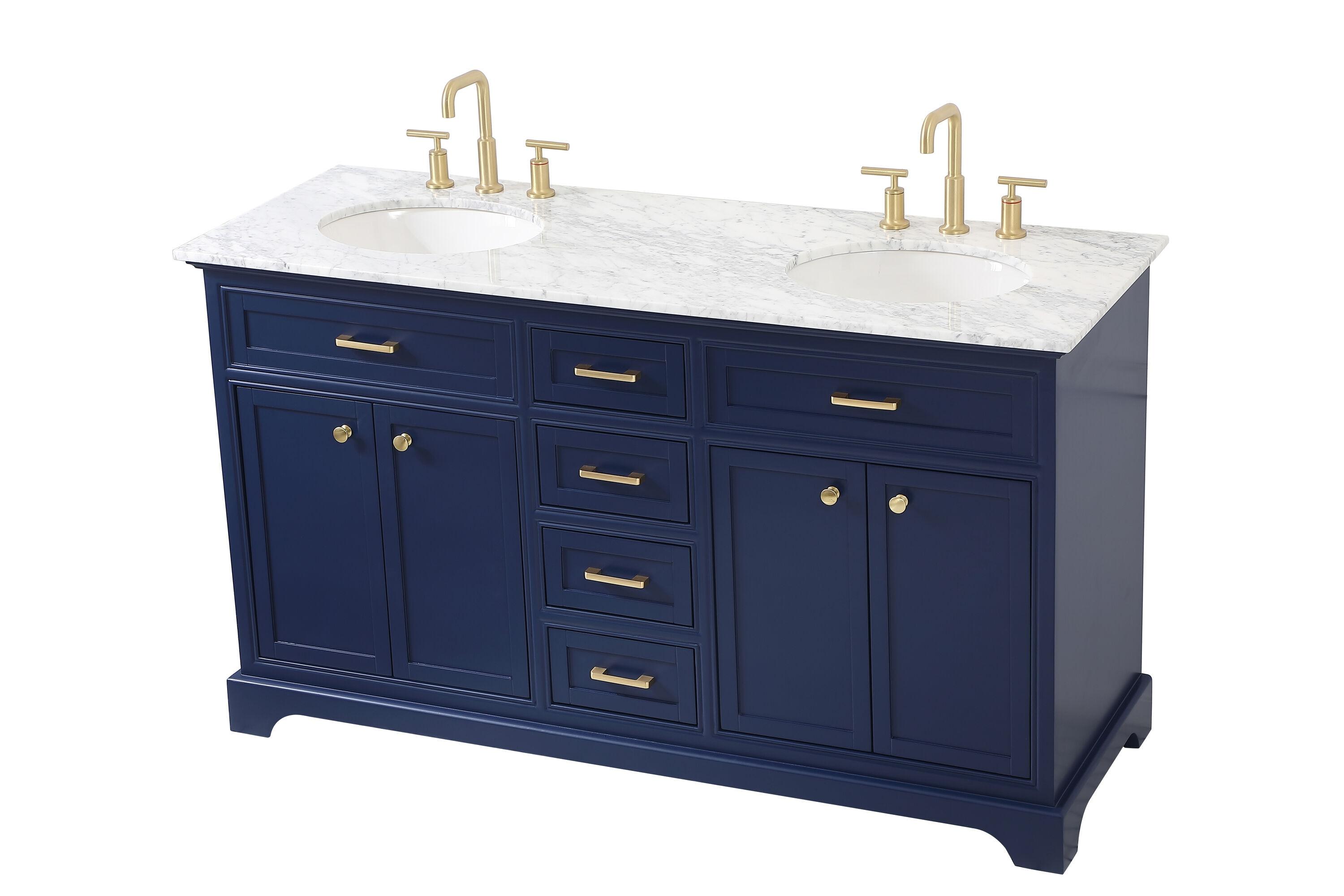 Etta Avenue™ Lydie 60'' Double Bathroom Vanity with Marble Top