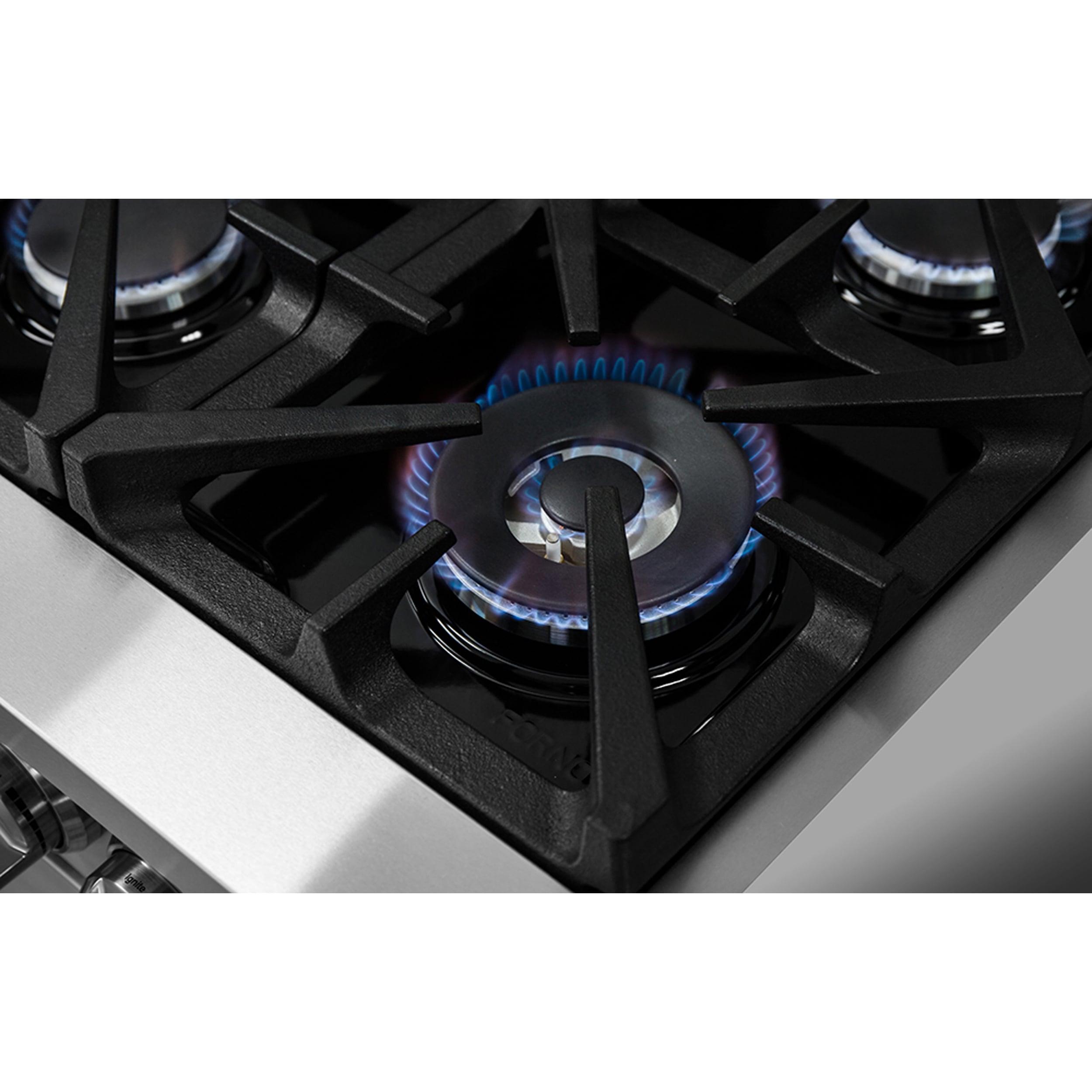 Massimo 36-inch Dual Fuel Range, 6 Burners, 5.36 cu.ft. True Convection Oven, Air Fryer & Griddle