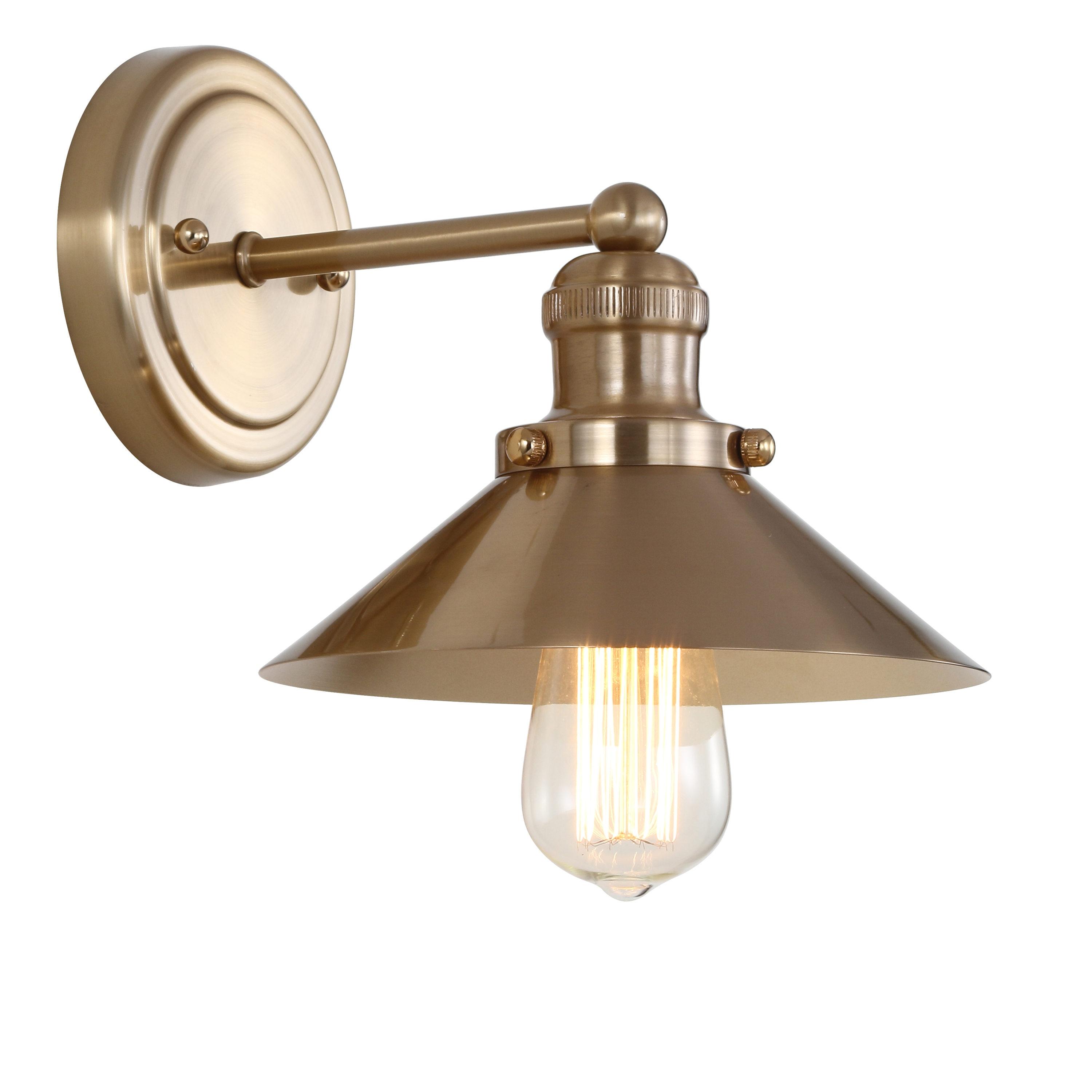 August 7.75 in. Metal Shade Brass Gold Vanity Light