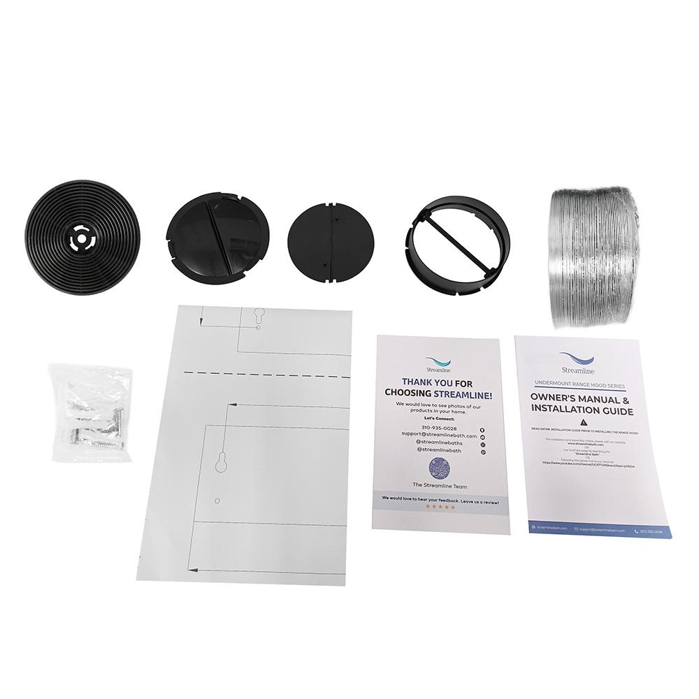 Streamline Bath Streamline Carmine 30" 80 Cubic Feet Per Minute Ducted Under Cabinet Range Hood with Mesh Filter and Light Included