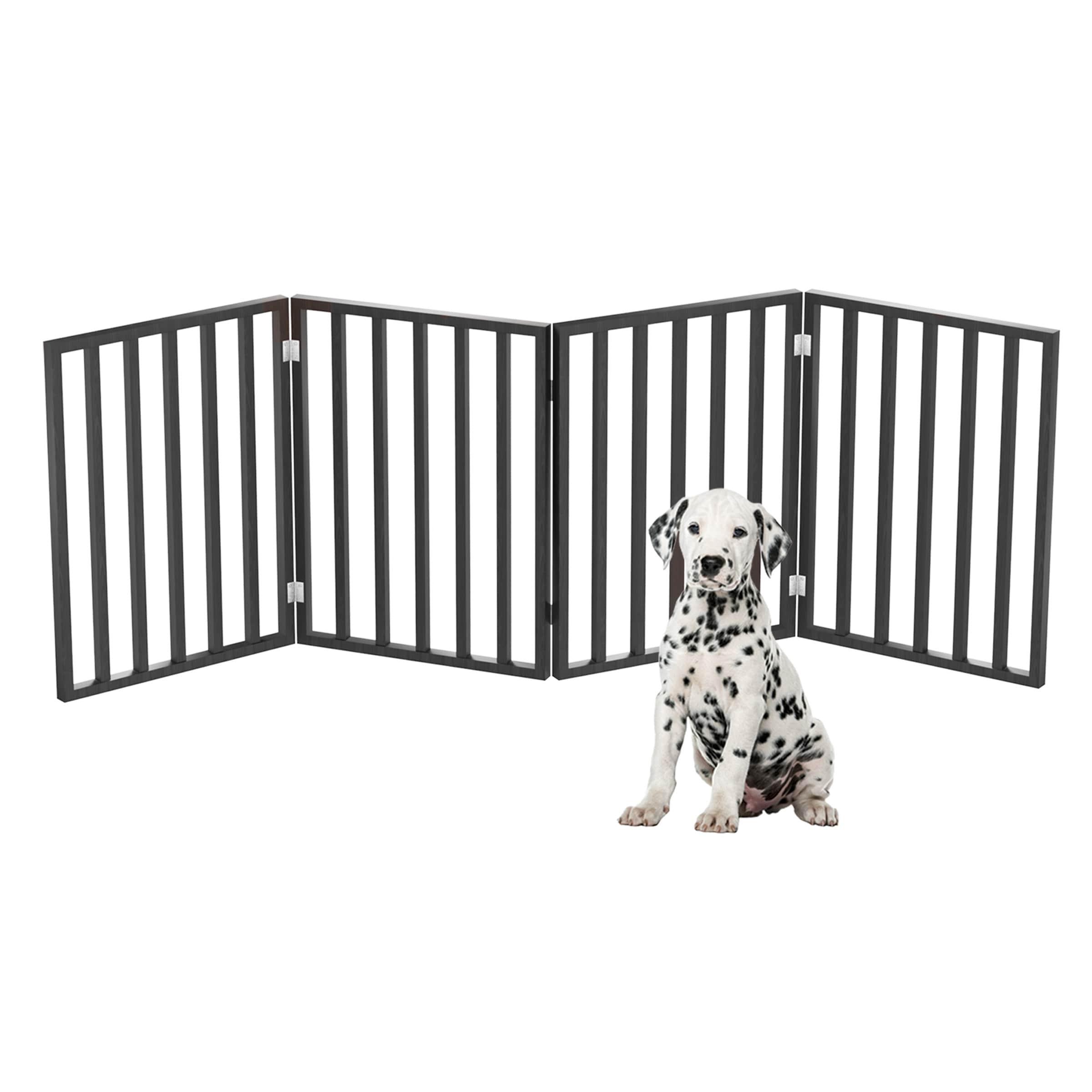 Pet Adobe 4-Panel Indoor Foldable Pet Gate, Black