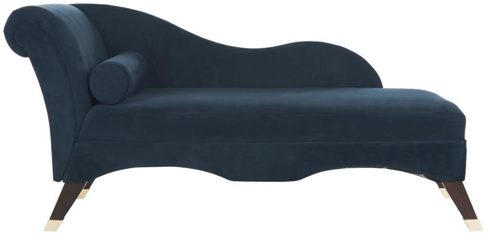 Caiden Vevlet Chaise with Pillow - Navy - Safavieh.