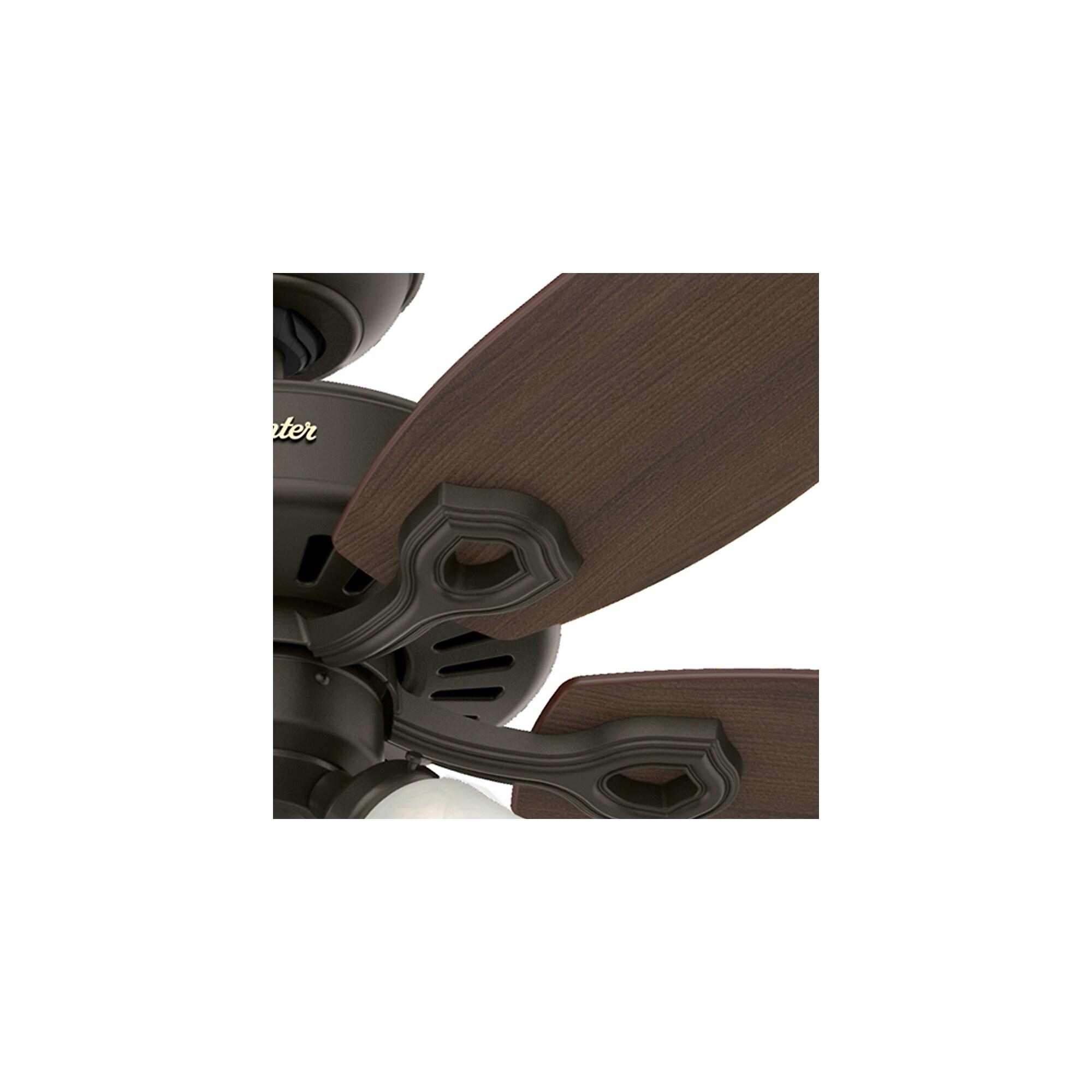 Hunter Fan Builder Plus 52" 5 - Blade Standard Ceiling Fan with Pull Chain and Light Kit Included