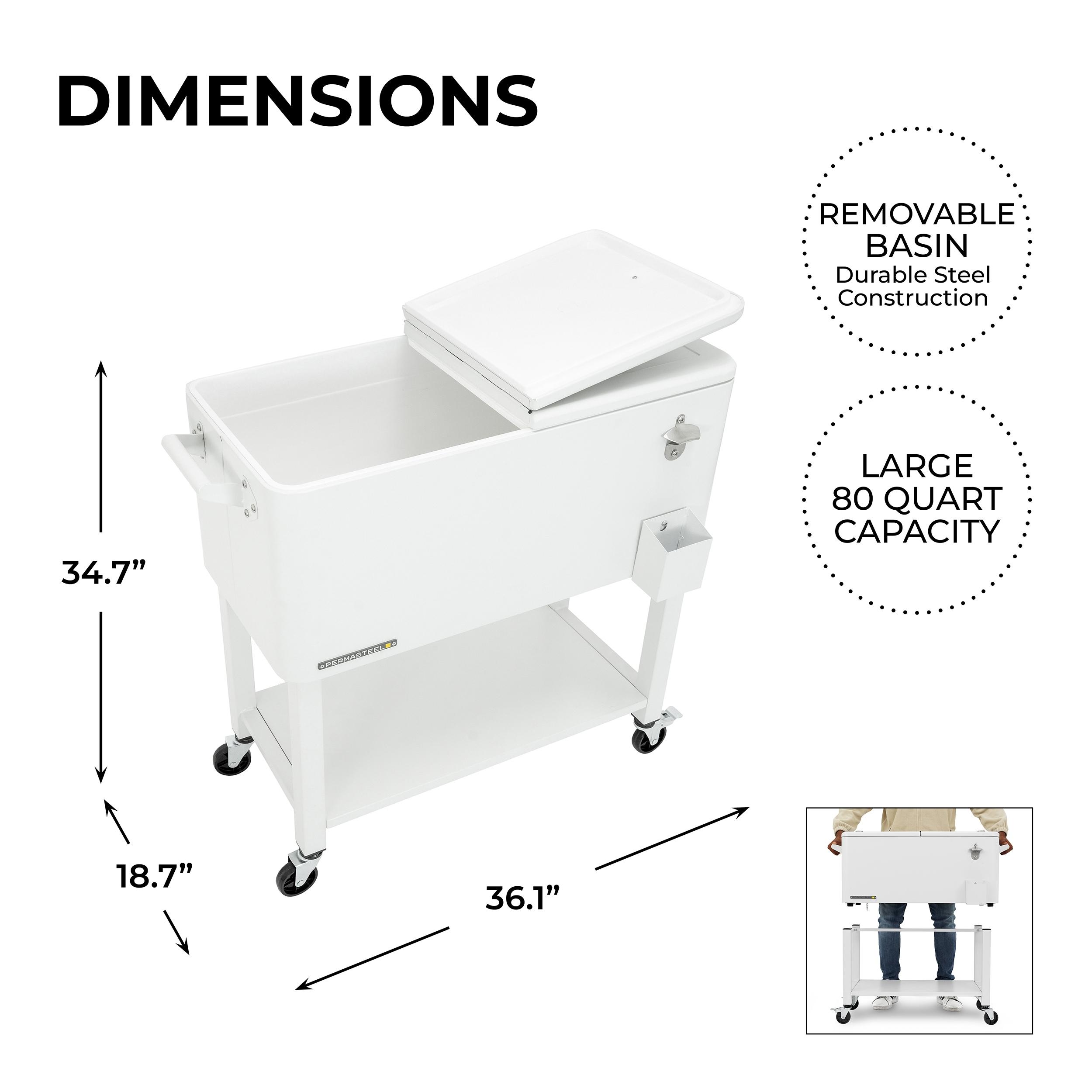 Permasteel 80-Qt Outdoor Patio Cooler with Removable Basin