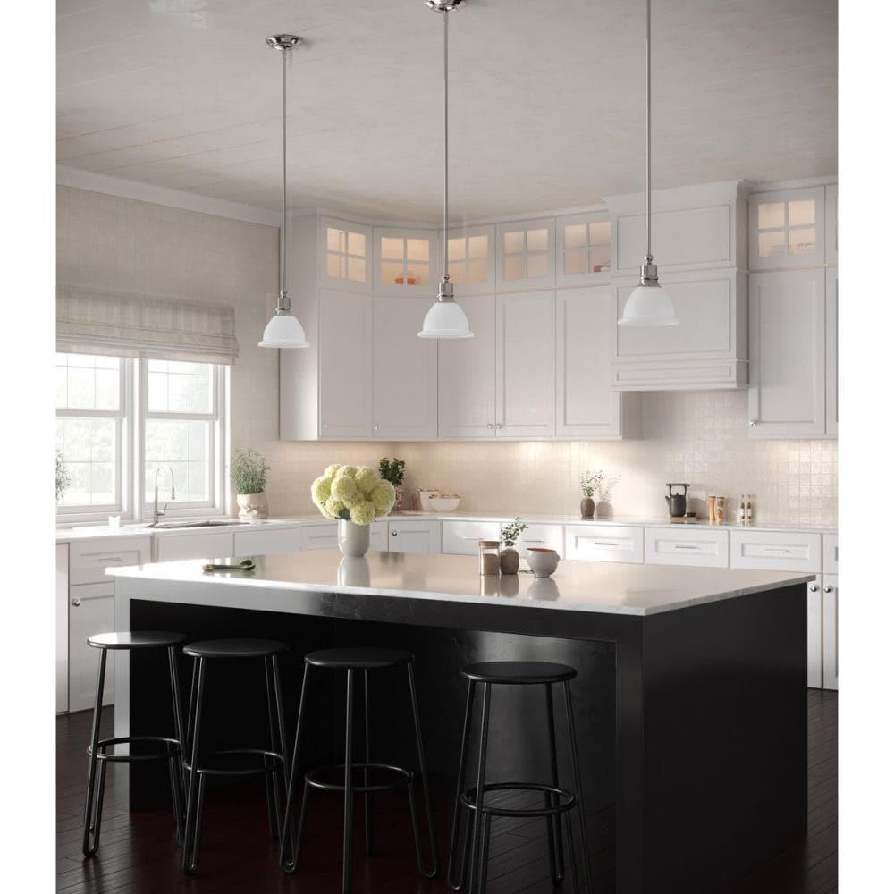 Progress Lighting, Madison, 1-Light Mini-Pendant, Brushed Nickel, Etched Glass Shade