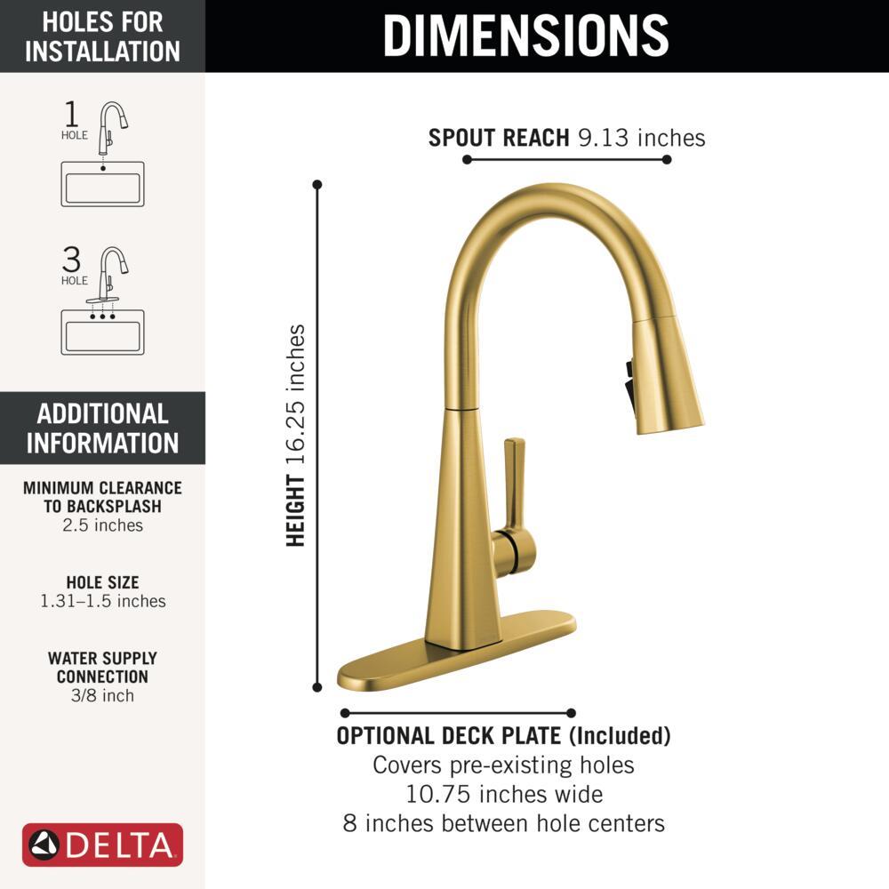Lenta Pull Down Sprayer Kitchen Sink Faucet, Single Handle Kitchen Faucet