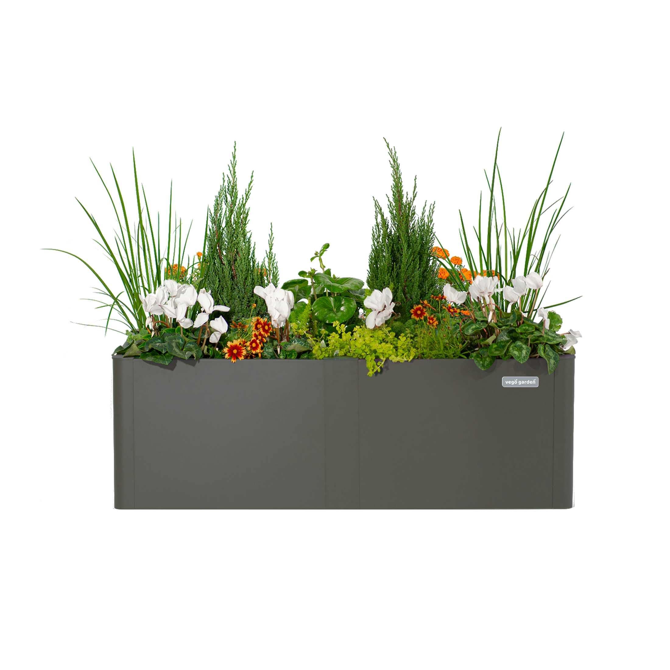 Modern 17" Tall Metal Outdoor Long Planter Box