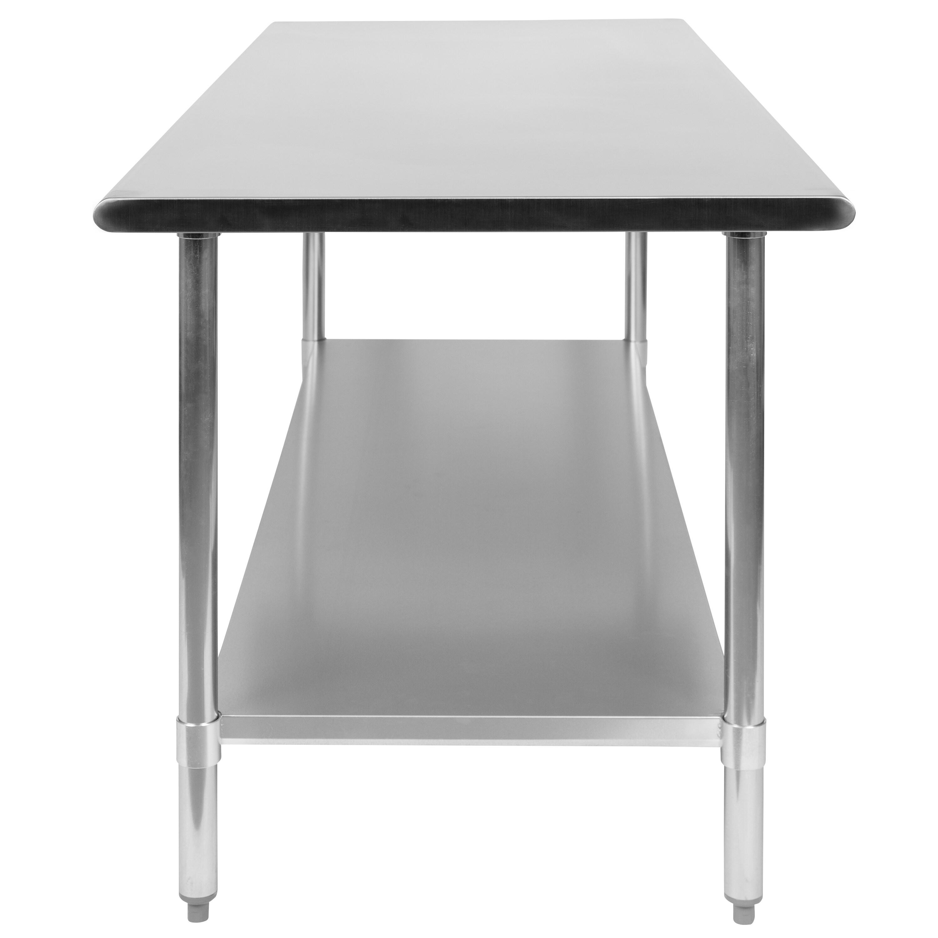 Woodford NSF Certified Stainless Steel Prep and Work Table with Undershelf by Flash Furniture