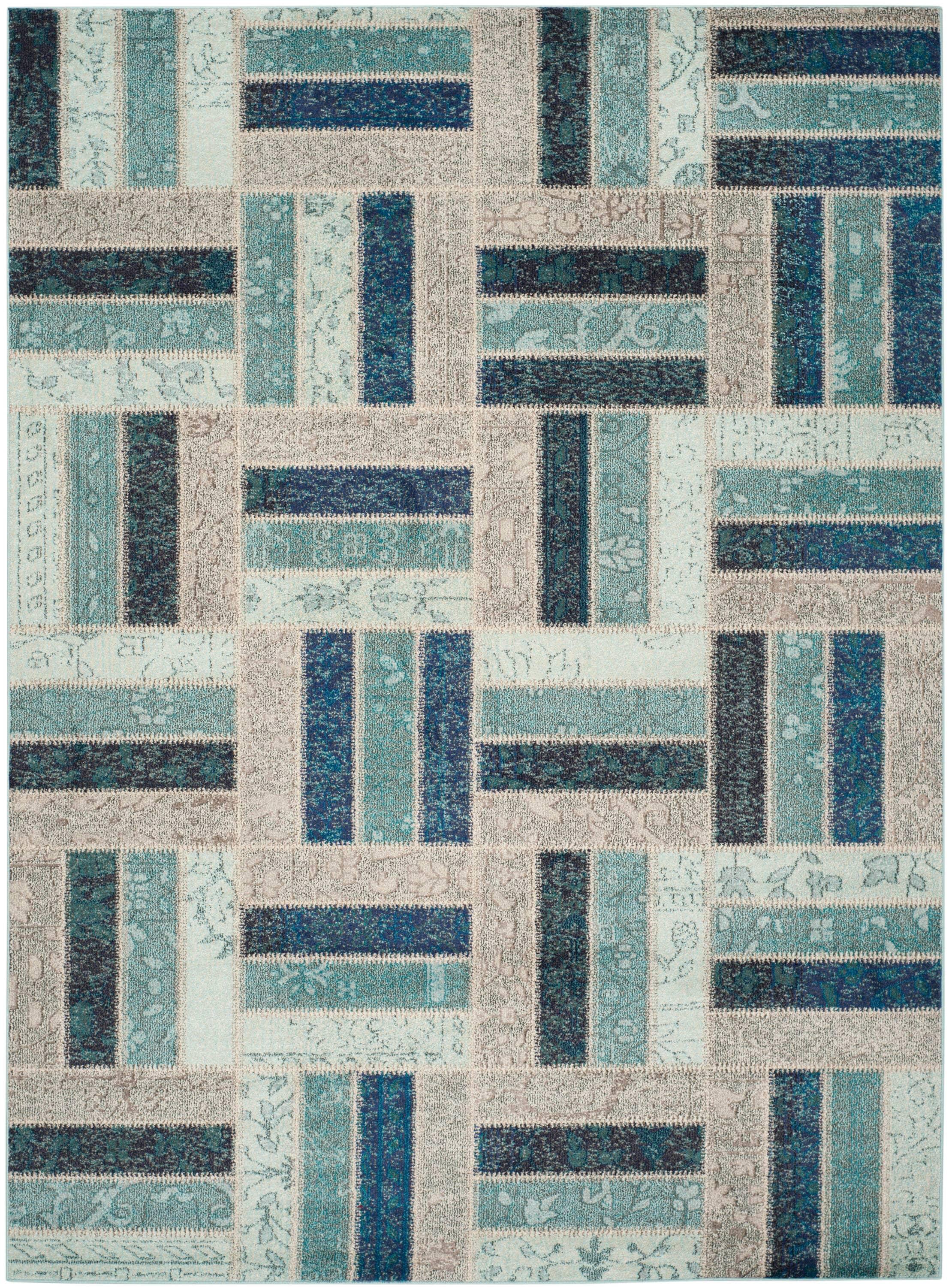 Monaco MNC214 Power Loomed Indoor Area Rug - Grey/Blue - 8'x11' - Safavieh