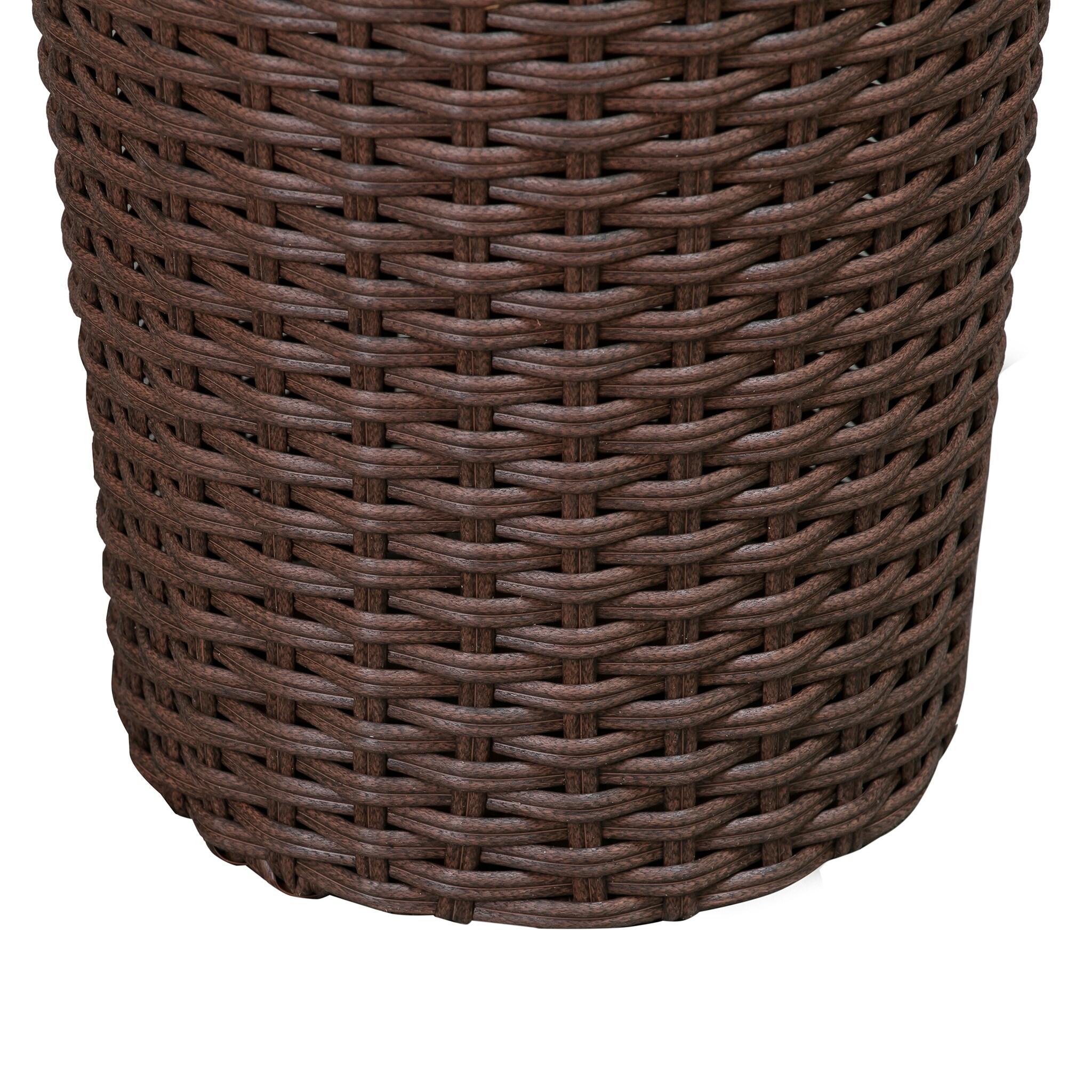 Balkene Home Noah All-Weather Wicker Planter Set with Liners Tall Plant Decor Box for Outdoors & Indoors Patio Herb Garden - 2 Piece Set – Mocha