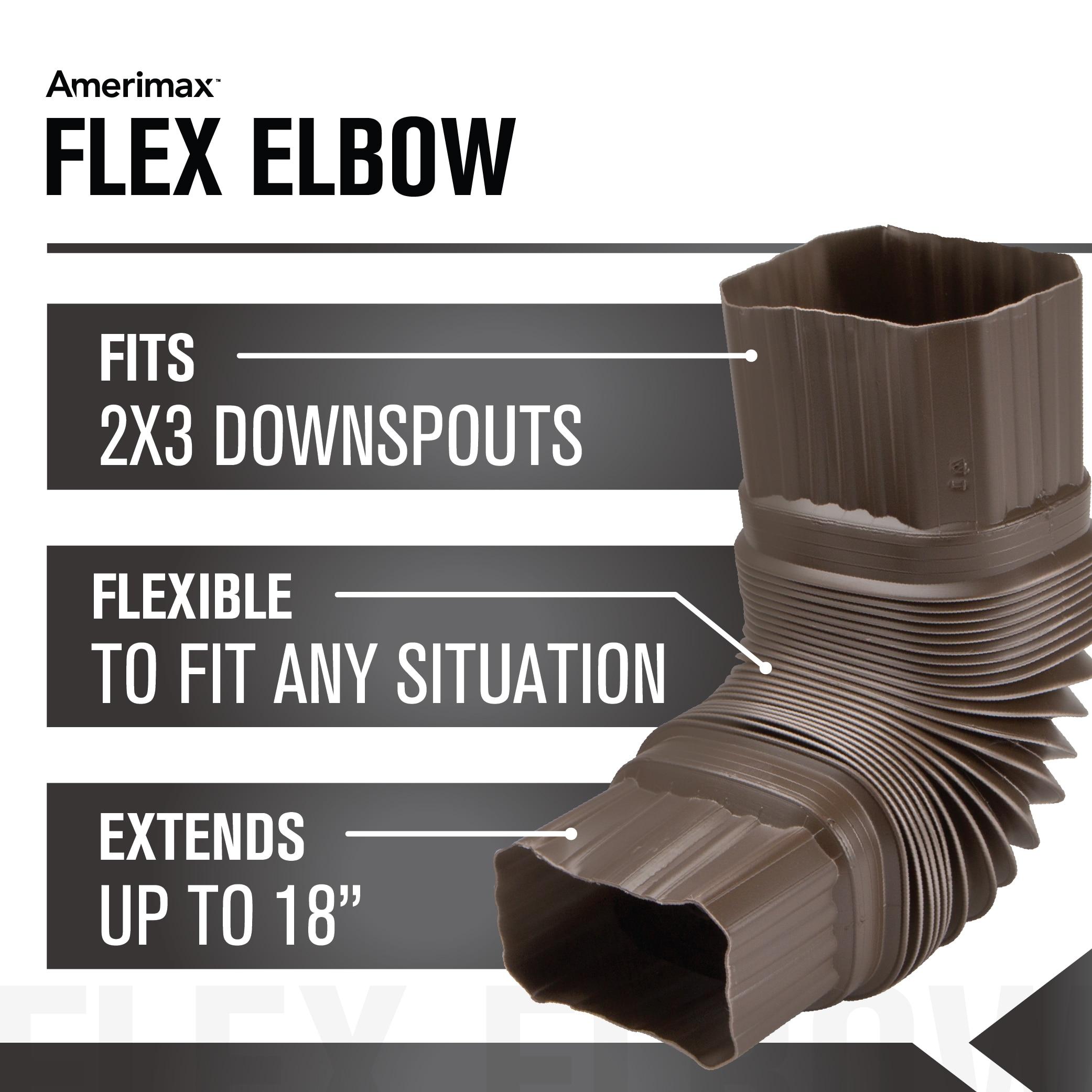 Amerimax 2'' x 3'' Flex-Elbow, Brown