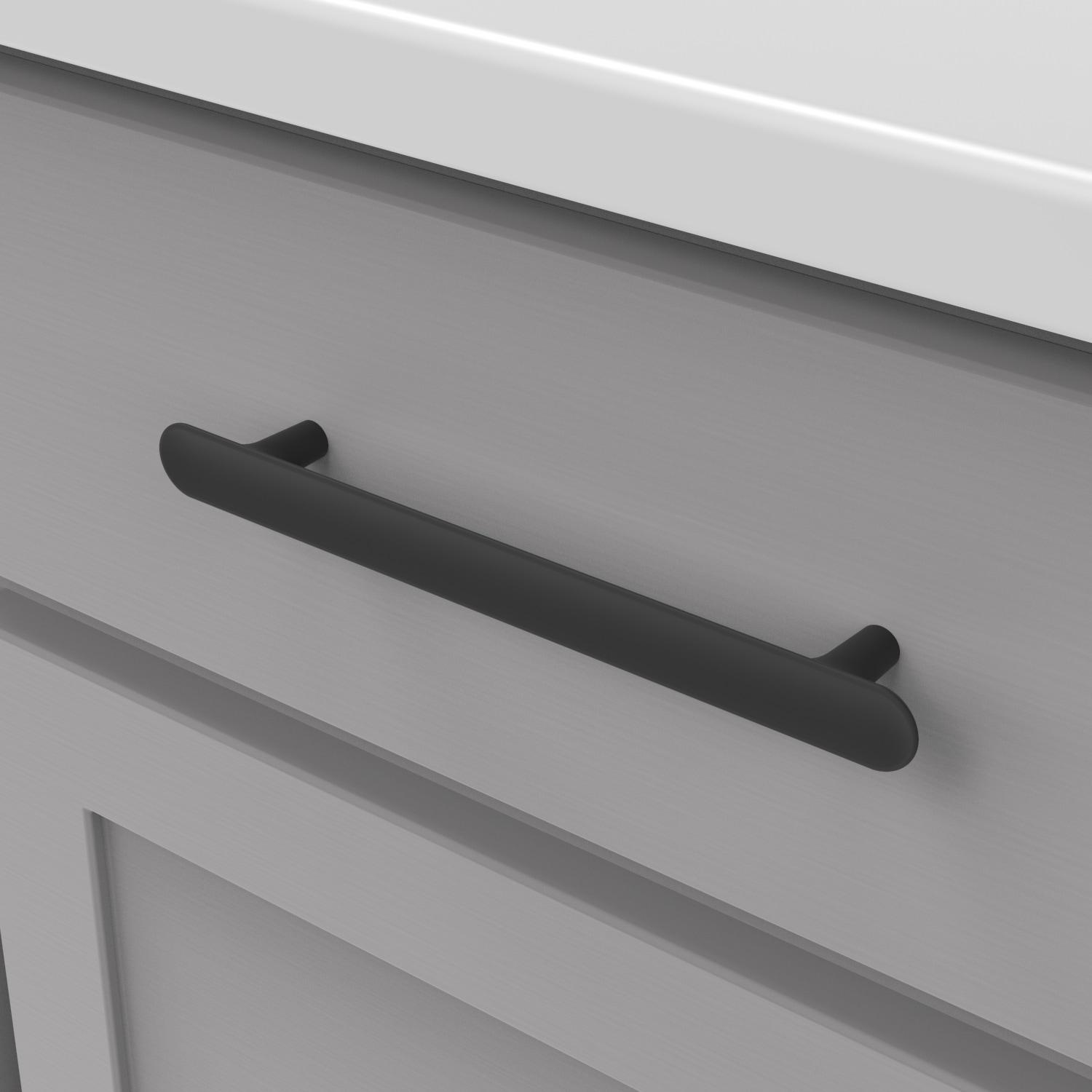 Matte Black 6-5/16 Inch Modern Kitchen Cabinet Pulls