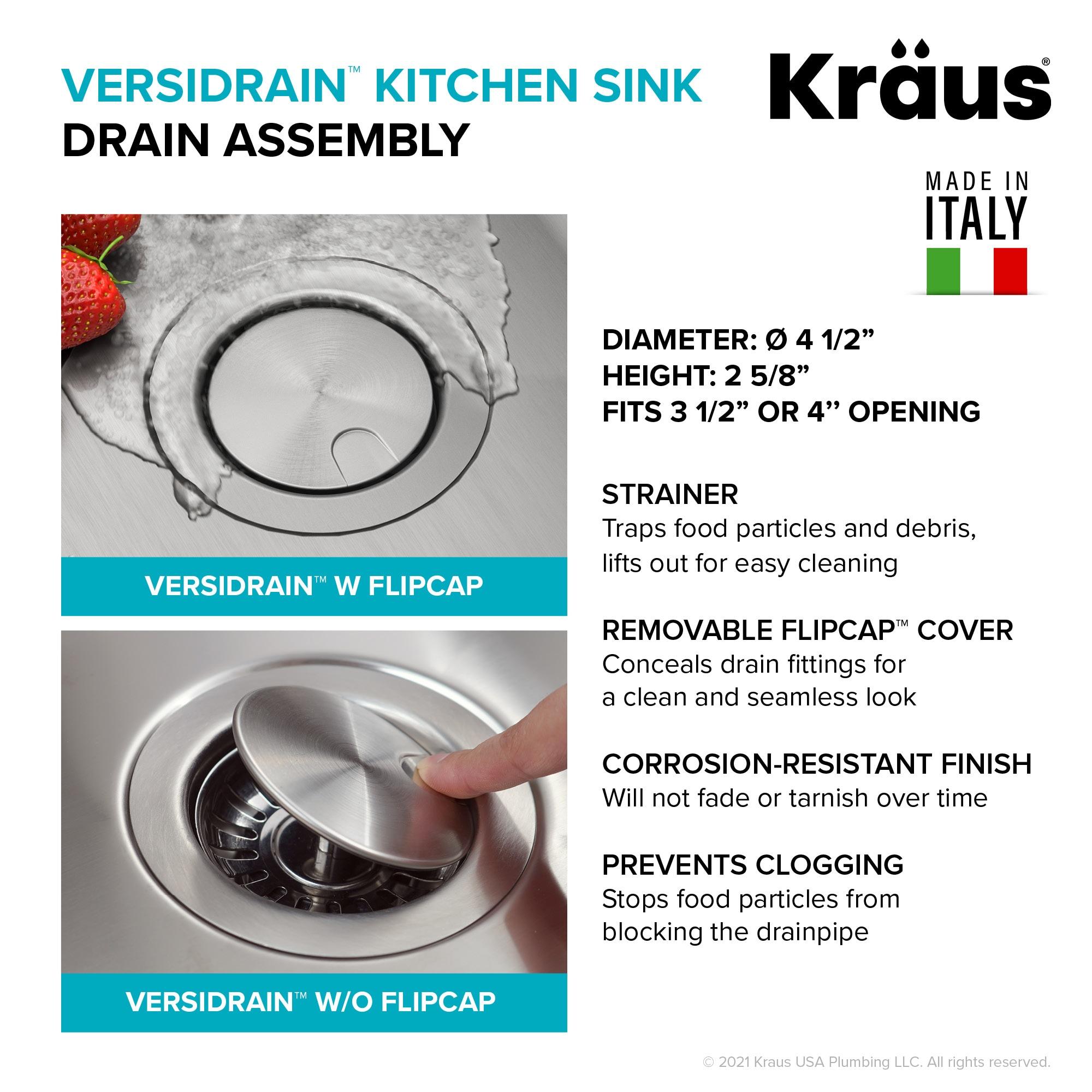 Dex™️ Series KRAUS 21" L Undermount 16 Gauge Stainless Steel Single Bowl Kitchen Sink