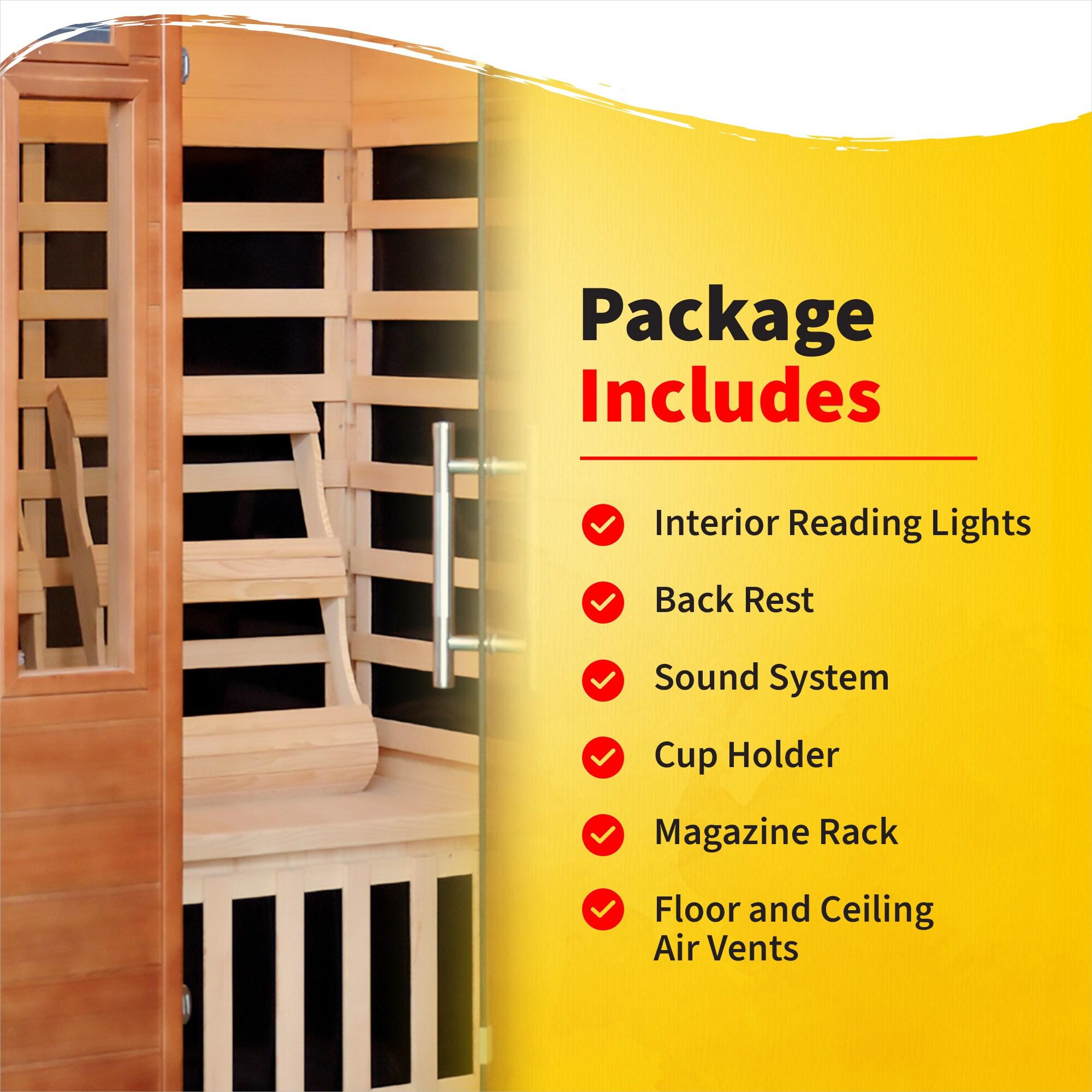 Heatwave 2-Person Hemlock Premium Infrared Sauna with 6 Carbon Heaters