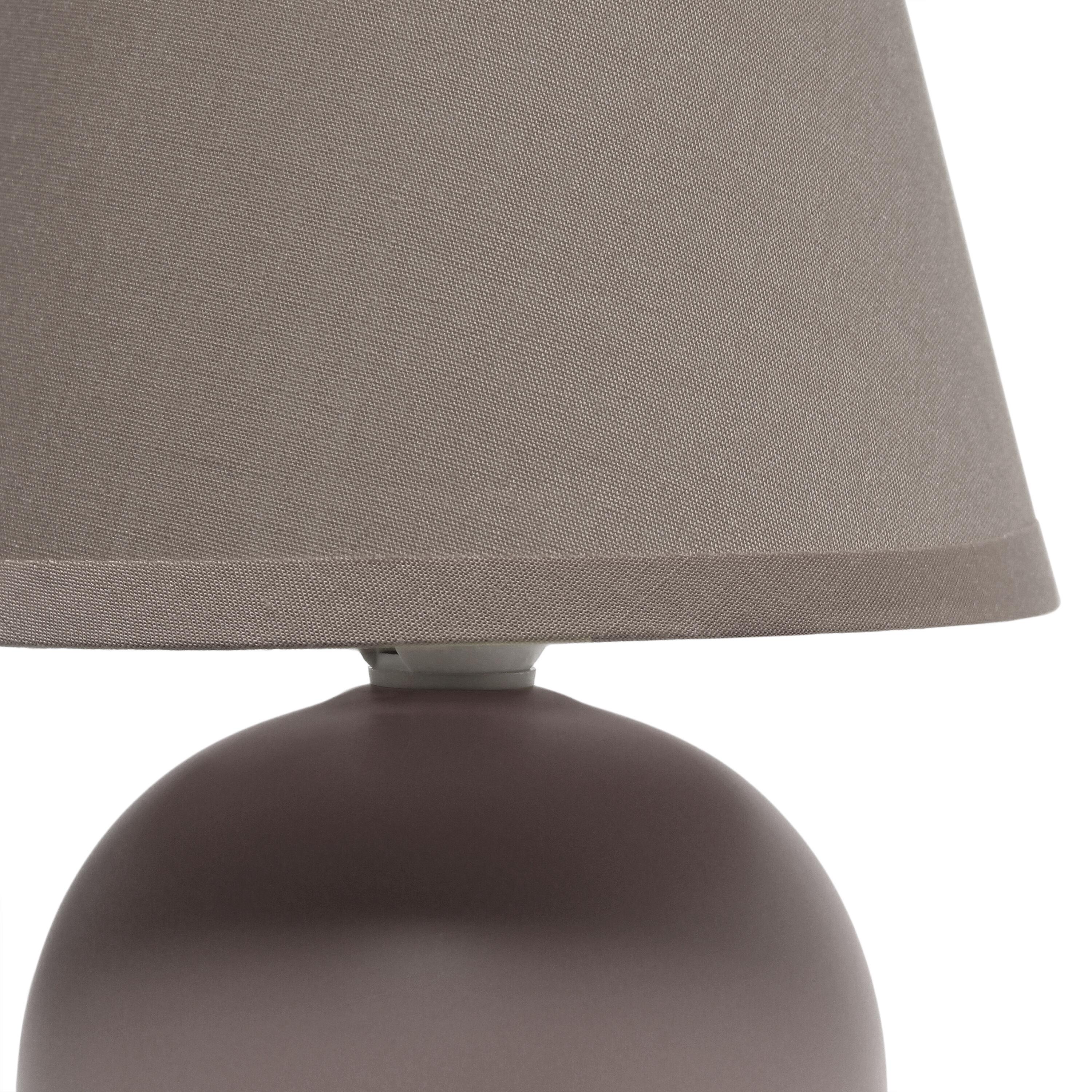 Simple Designs 8.66" Compact Ceramic Globe Table Lamp with Stylish Shade (Includes LED Light Bulb) Gray