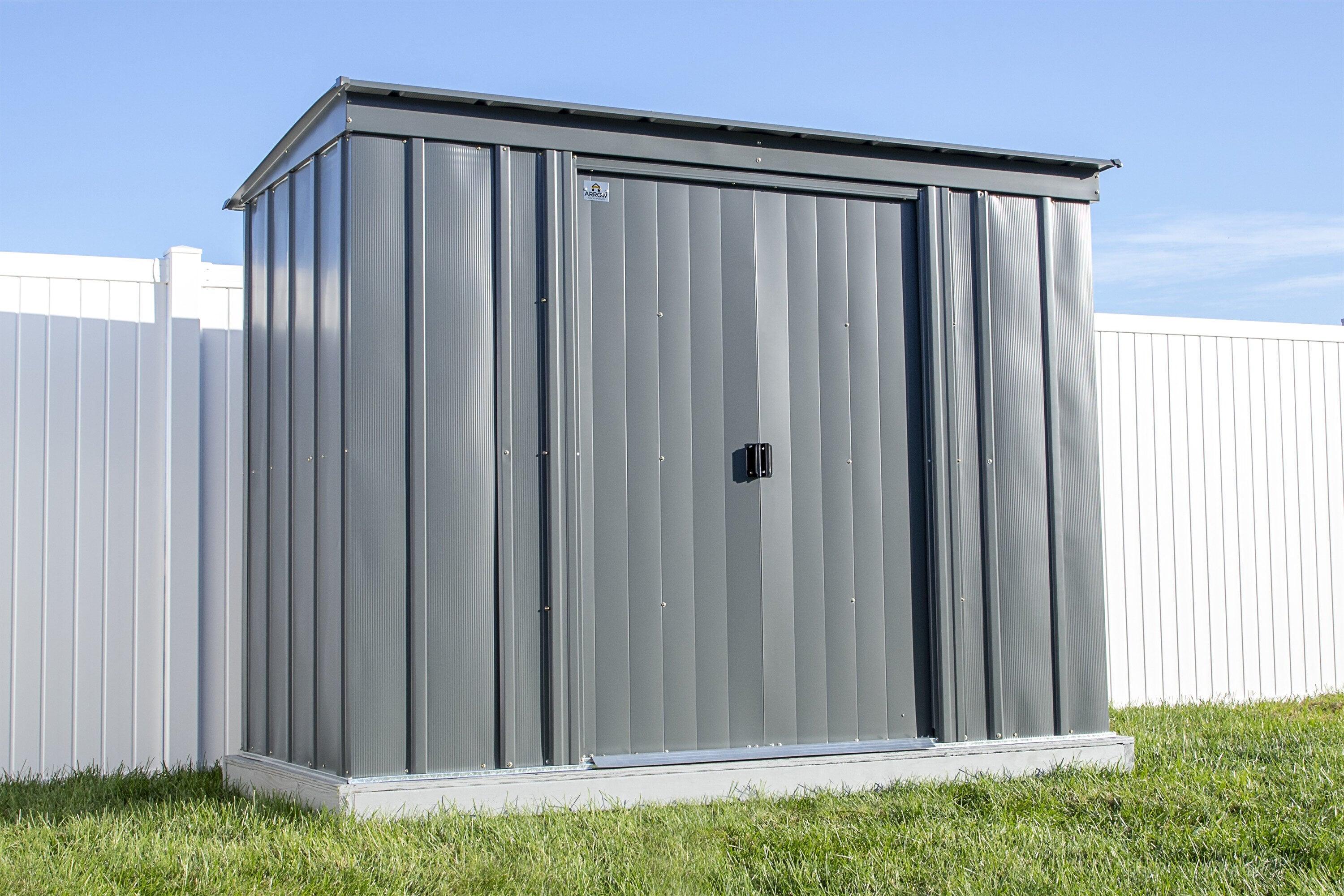 Arrow 8 ft. W x 4 ft. D Galvanized Steel Vertical Storage Shed