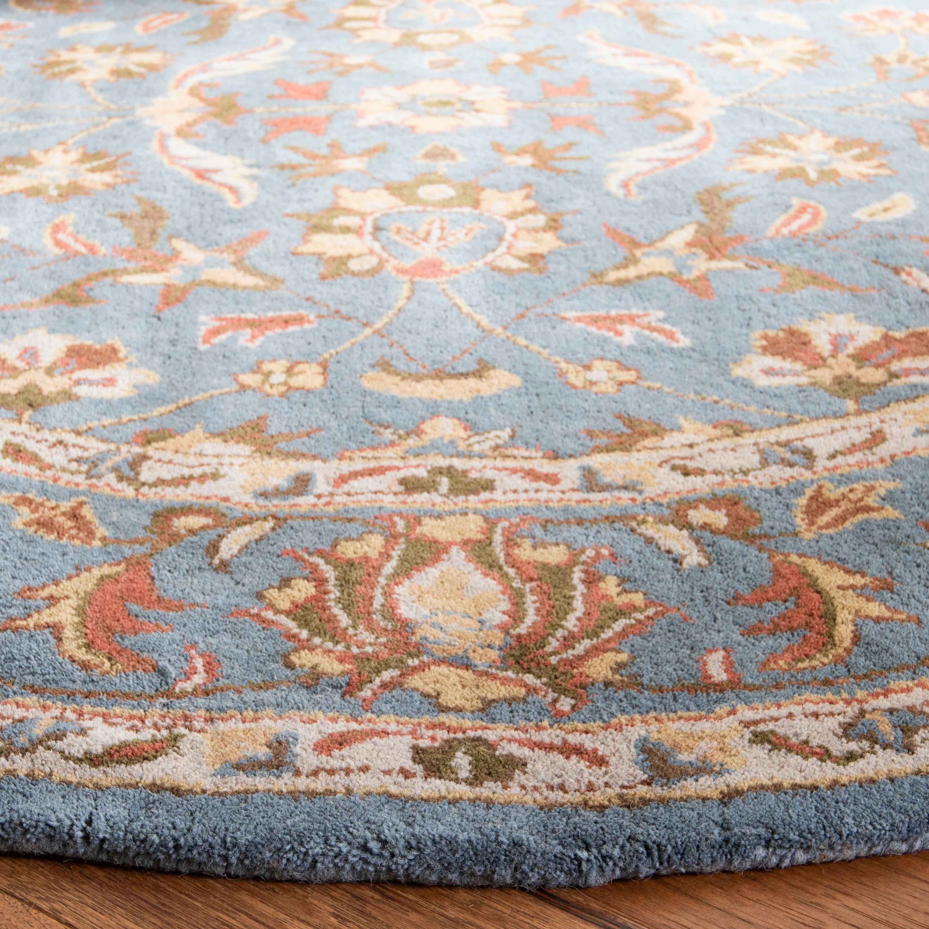 Heritage HG969 Hand Tufted Area Rug - Blue/Blue - 5'x8' Oval - Safavieh.