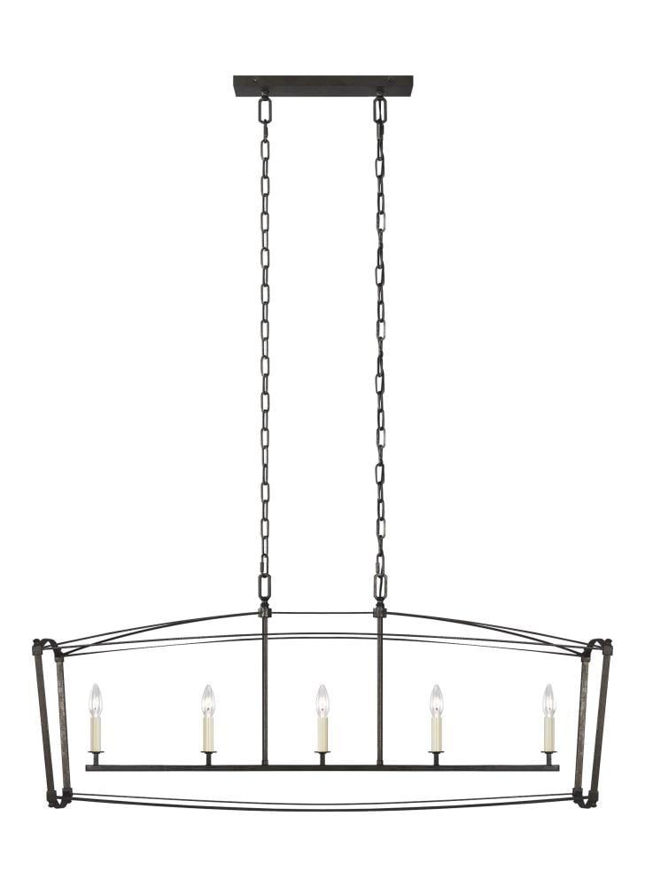 Thayer Smith Steel 5-Light Candelabra Linear Chandelier