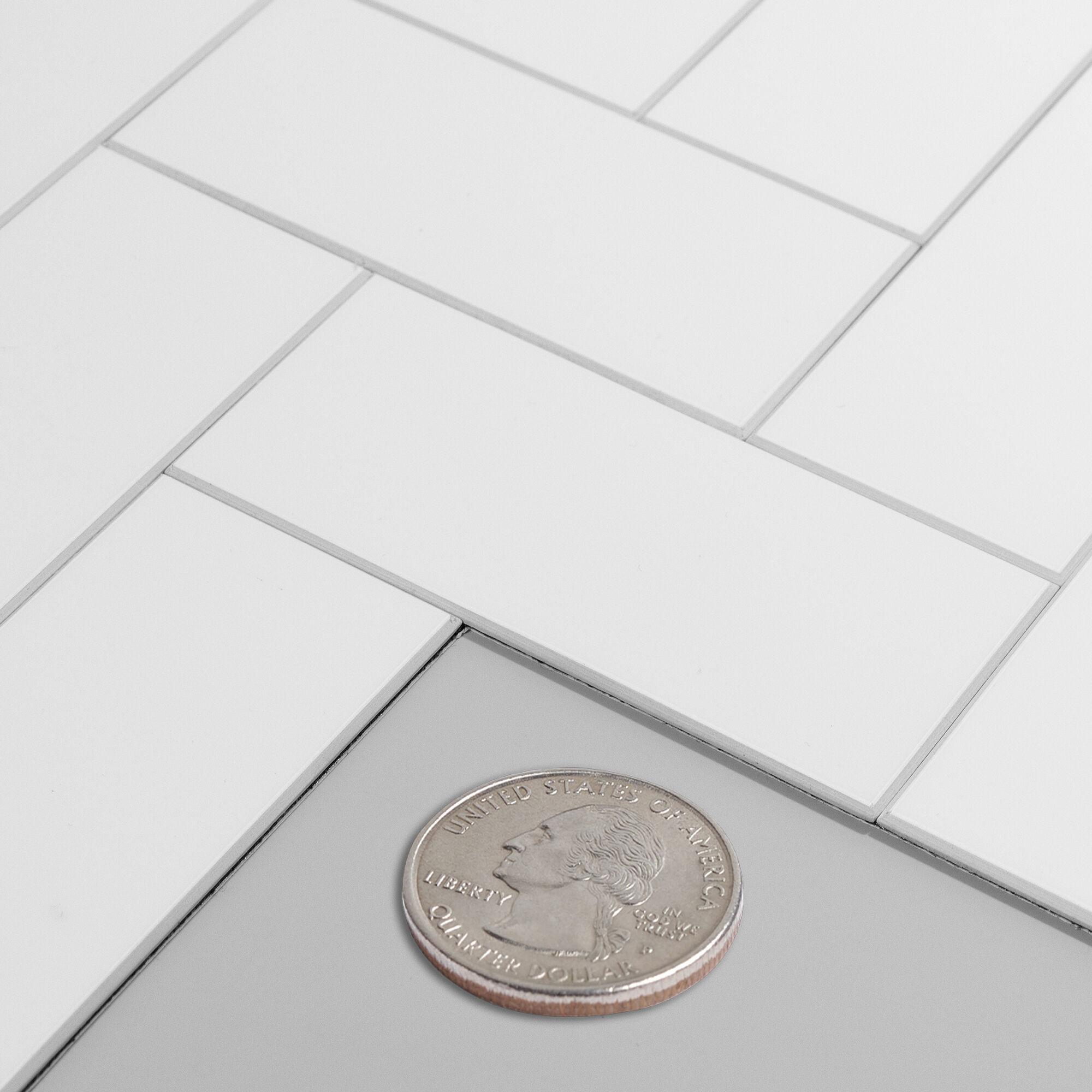 LuxySplash Drita 12-in x 18-in Ultra-Glossy Stone Composite Peel and Stick Wall Tile (3-sq. ft/ Carton)