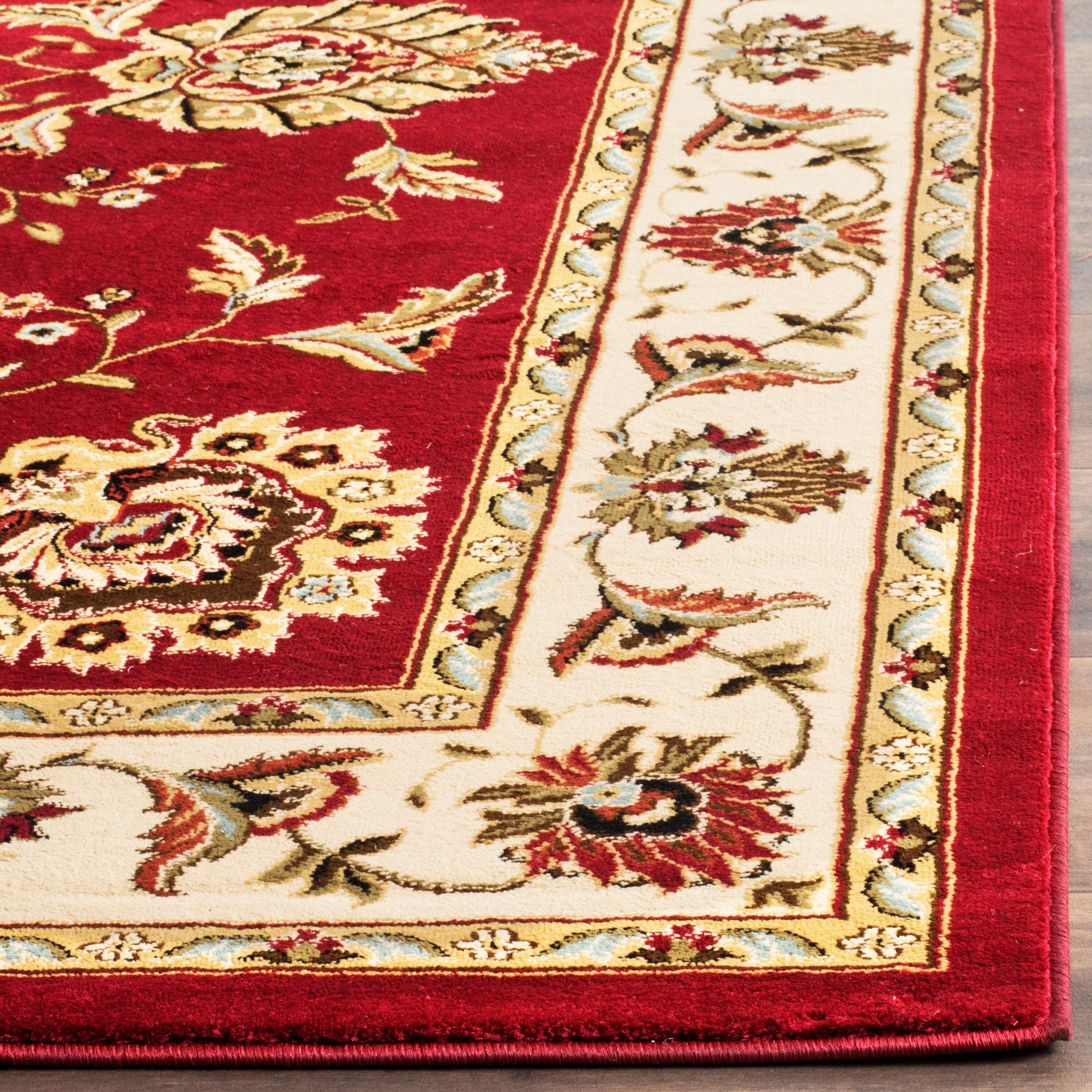 Lyndhurst LNH555 Power Loomed Area Rug - Red/Ivory - 6'7"x9'6" - Safavieh