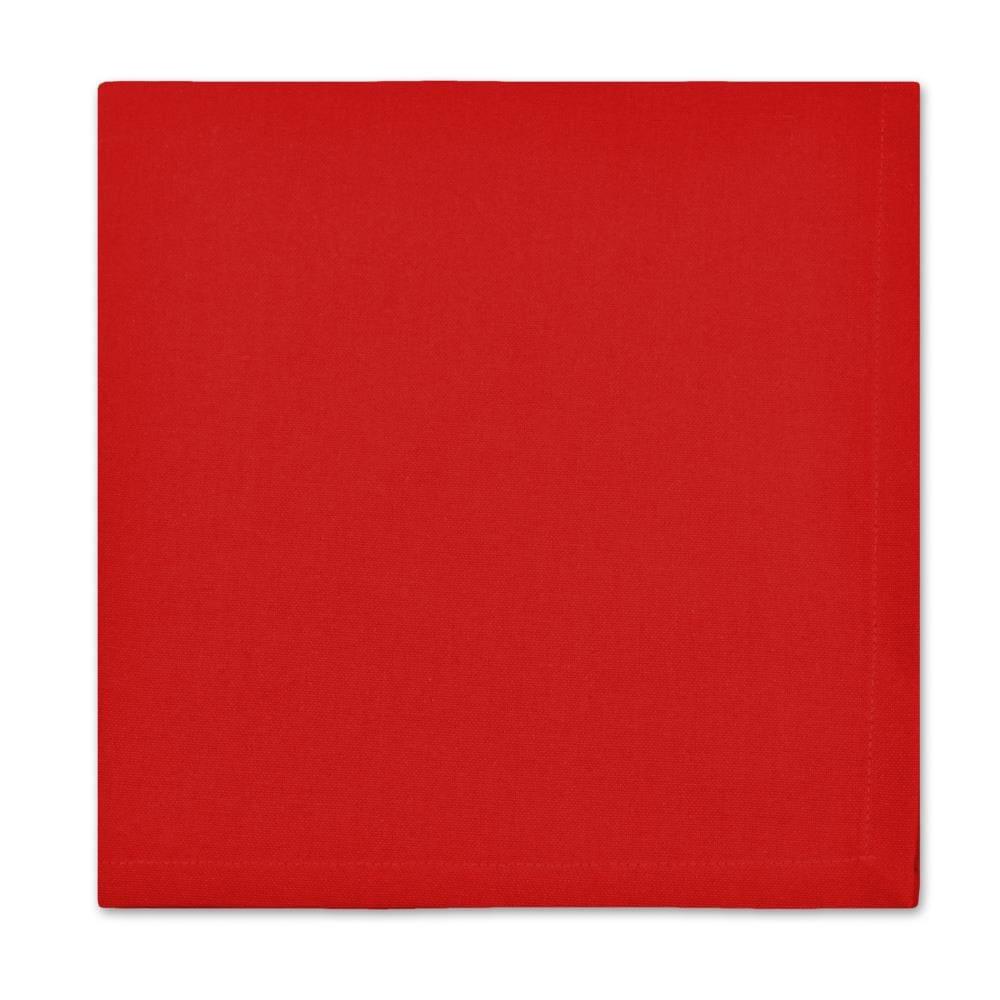 Tango Red Cotton Twill Square Buffet Napkin Set, 16x16, 12 Piece