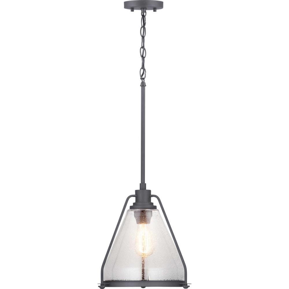 Progress Lighting, Range Collection, 1-Light Wall Sconce, Graphite Finish, Clear Seeded Glass Shade