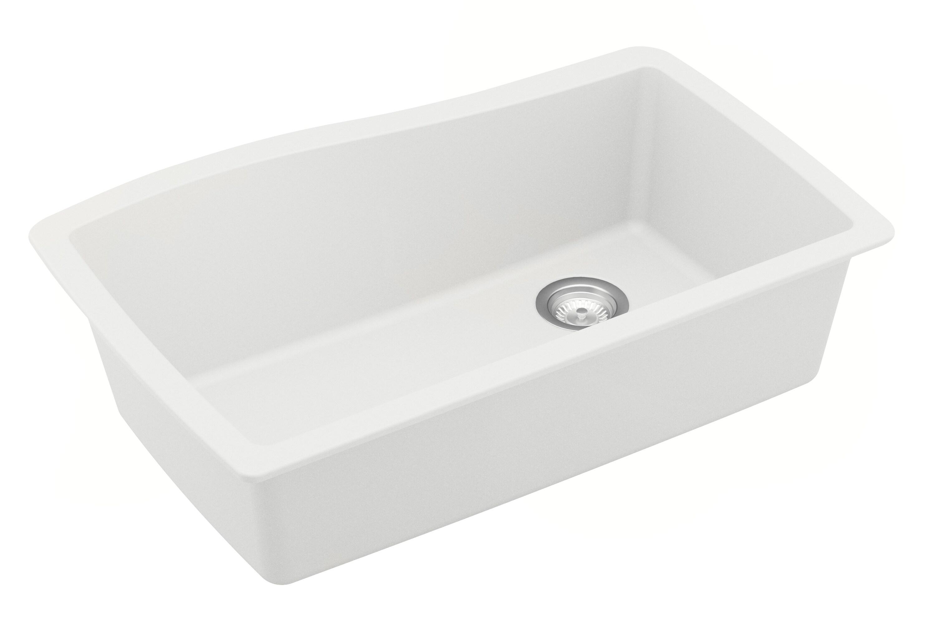 Karran Karran Undermount Quartz Composite 33-1/2'' X 21'' Single Bowl Kitchen Sink QU-722-WH