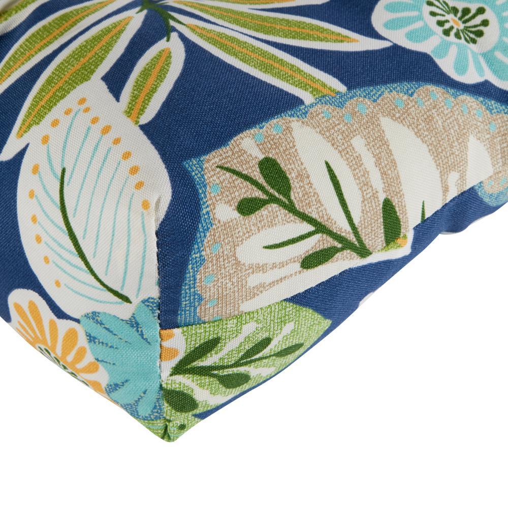 Marlow Blue Floral 20 in. Square Outdoor Tufted Seat Cushion (set of 2) by Greendale Home Fashions