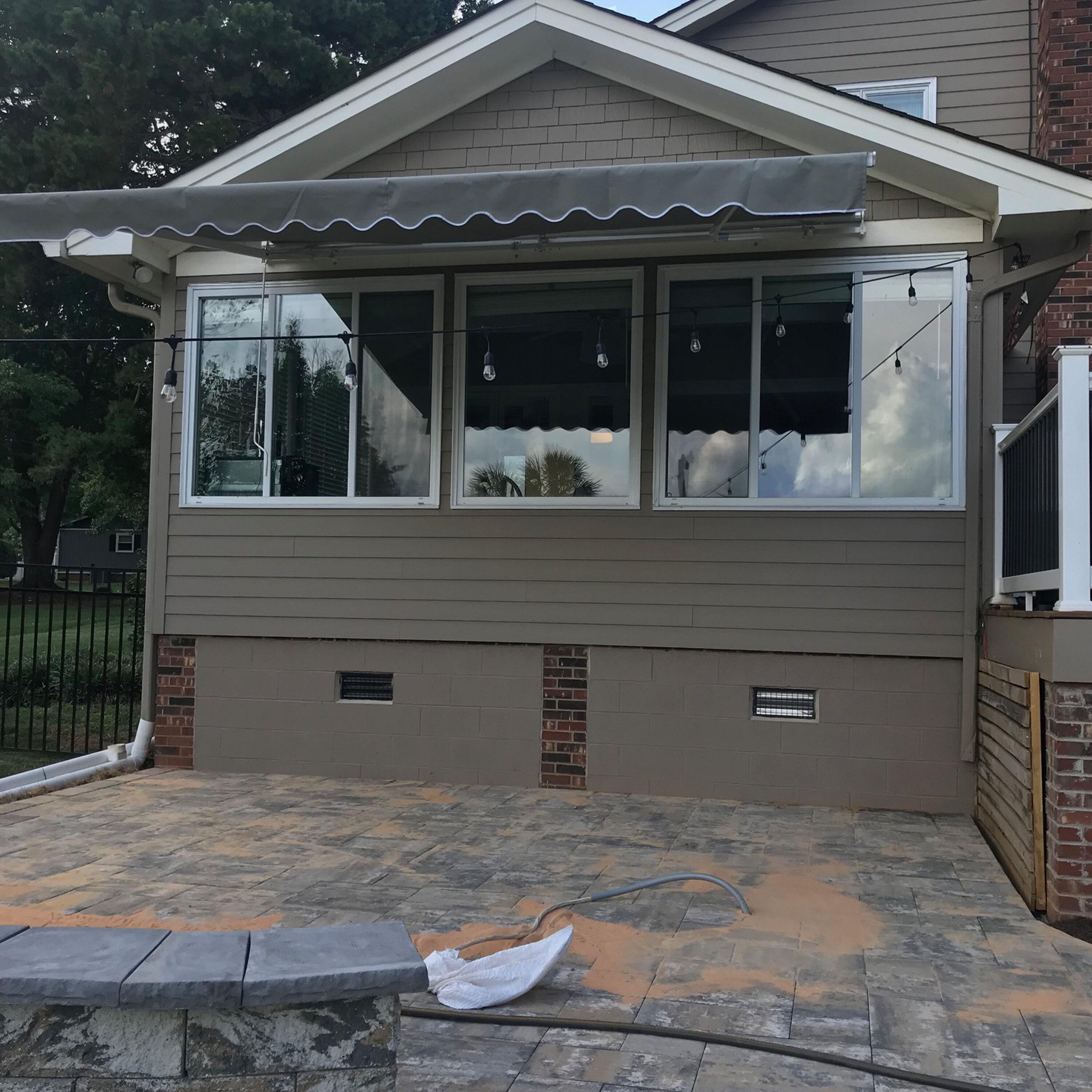 Retractable Patio Awning - White Frame