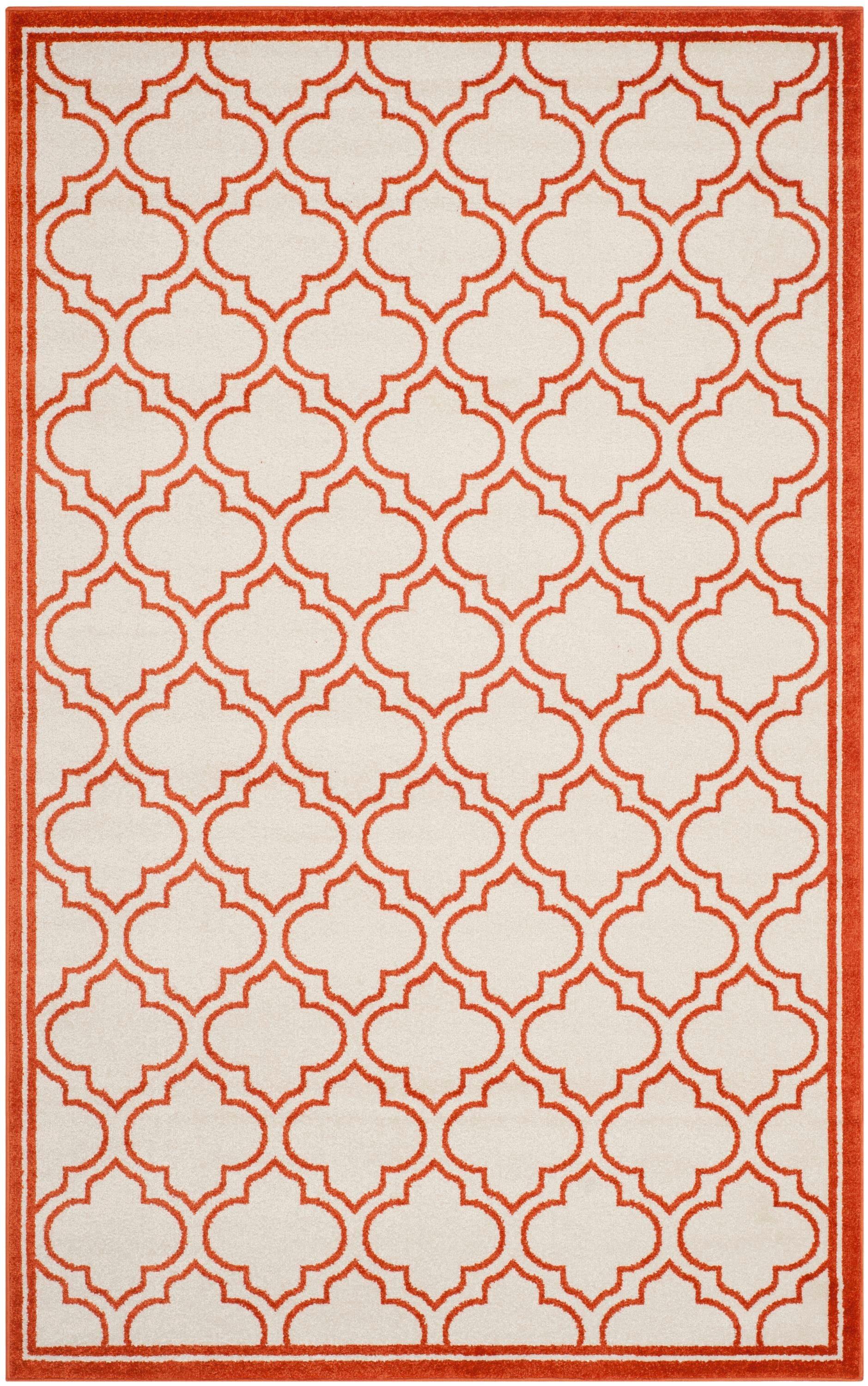 Amherst AMT412 Power Loomed Area Rug - Ivory/Orange - 6'x9' - Safavieh..