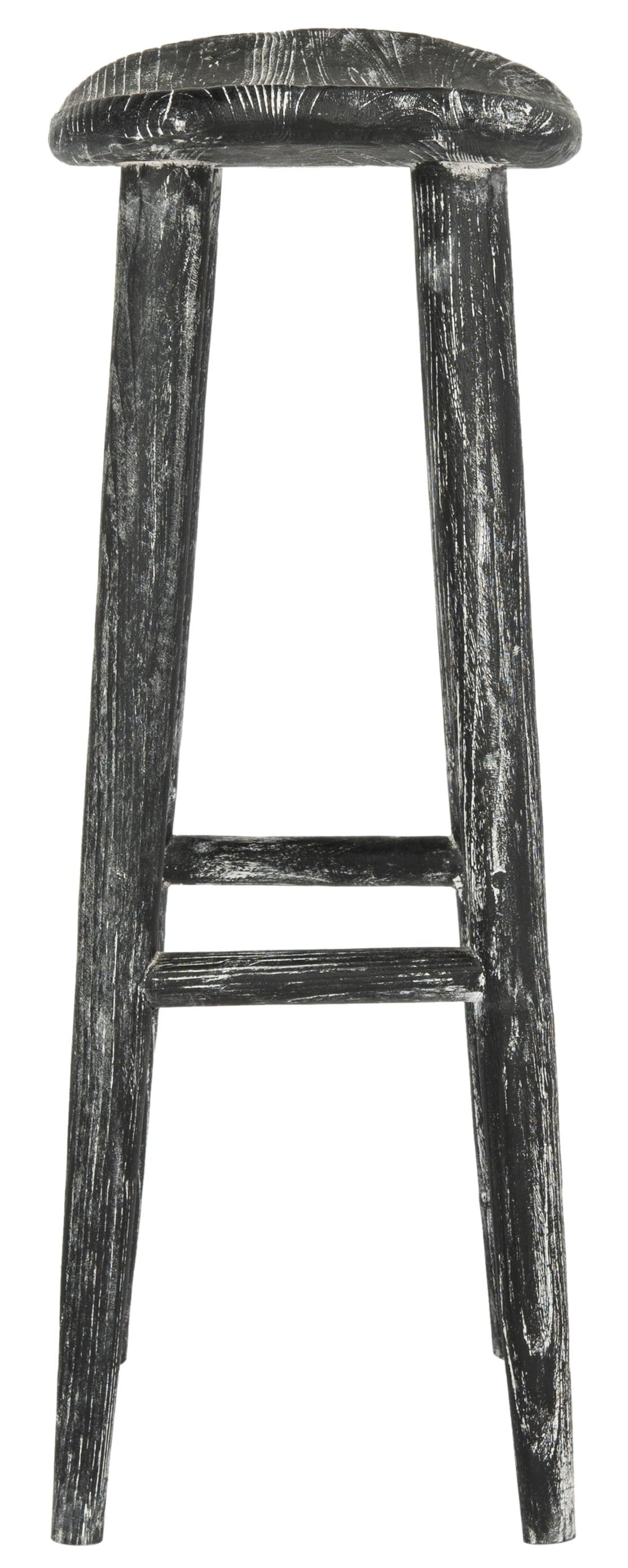 Colton Wood Bar Stool - BST1001 - Black/White Wash/Sungkai Wood - Safavieh