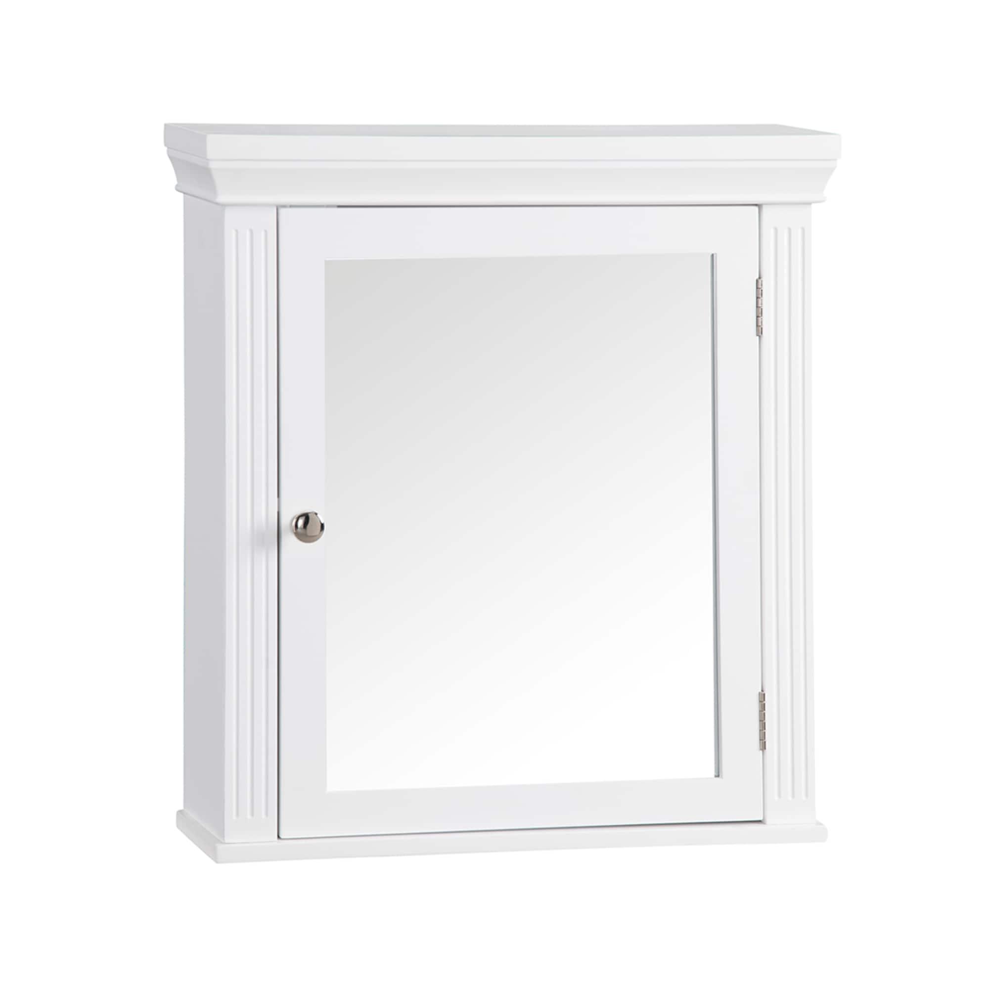 Chestnut Medicine Wall Cabinet White - Elegant Home Fashions: Teamson Home, Chrome Hardware, Adjustable Shelf