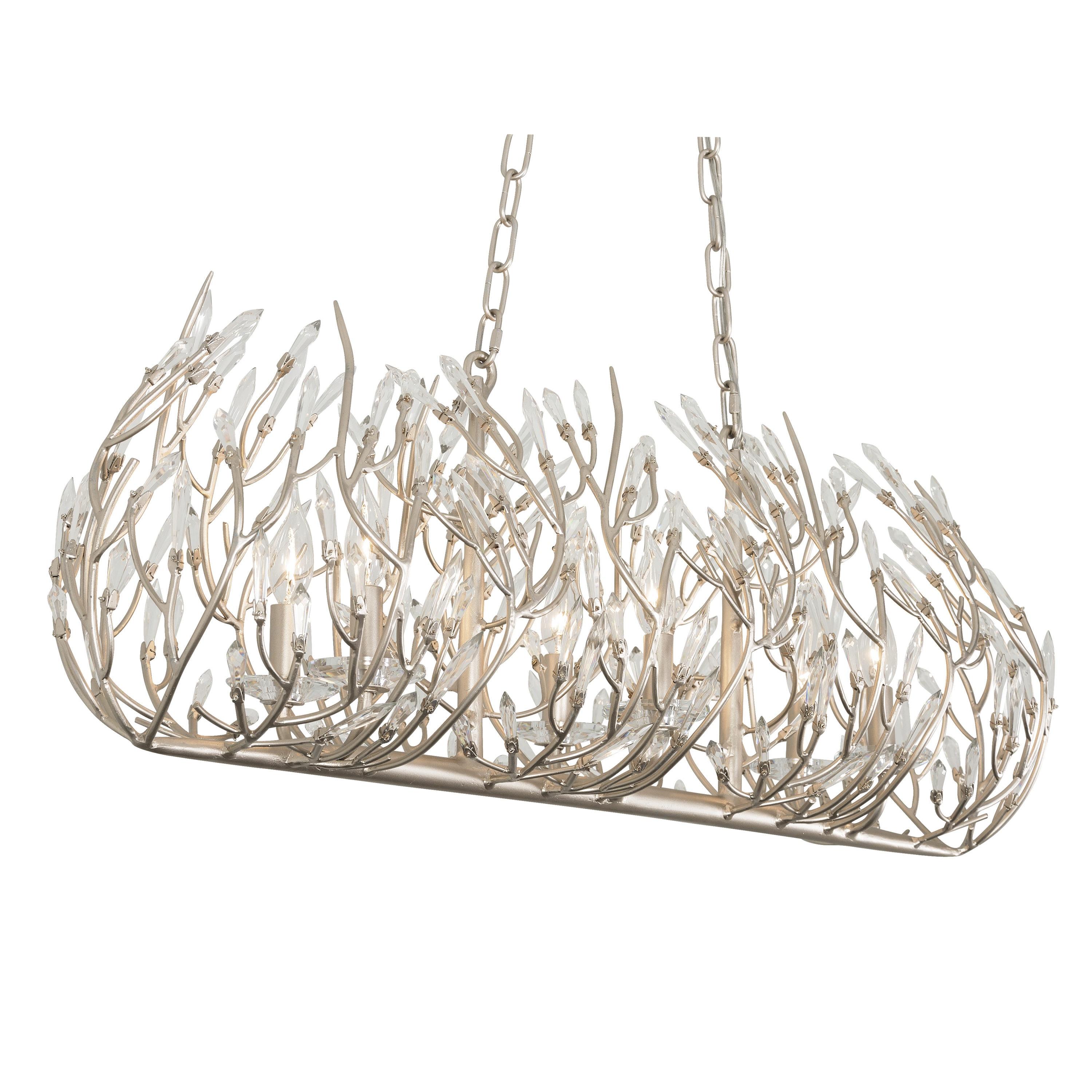 Gold Dust Crystal Linear Pendant Light with Recycled Steel