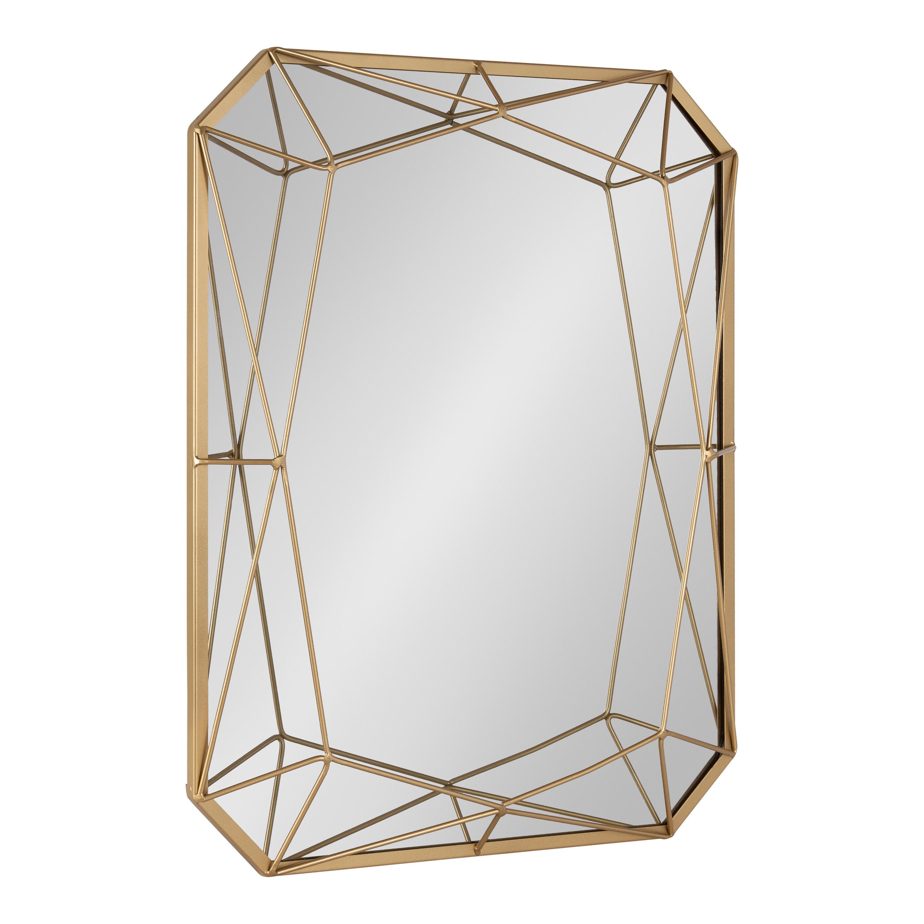 24" x 36" Audubon Rectangle Wall Mirror White - Kate & Laurel All Things Decor: Modern Style, No Assembly, MDF Frame