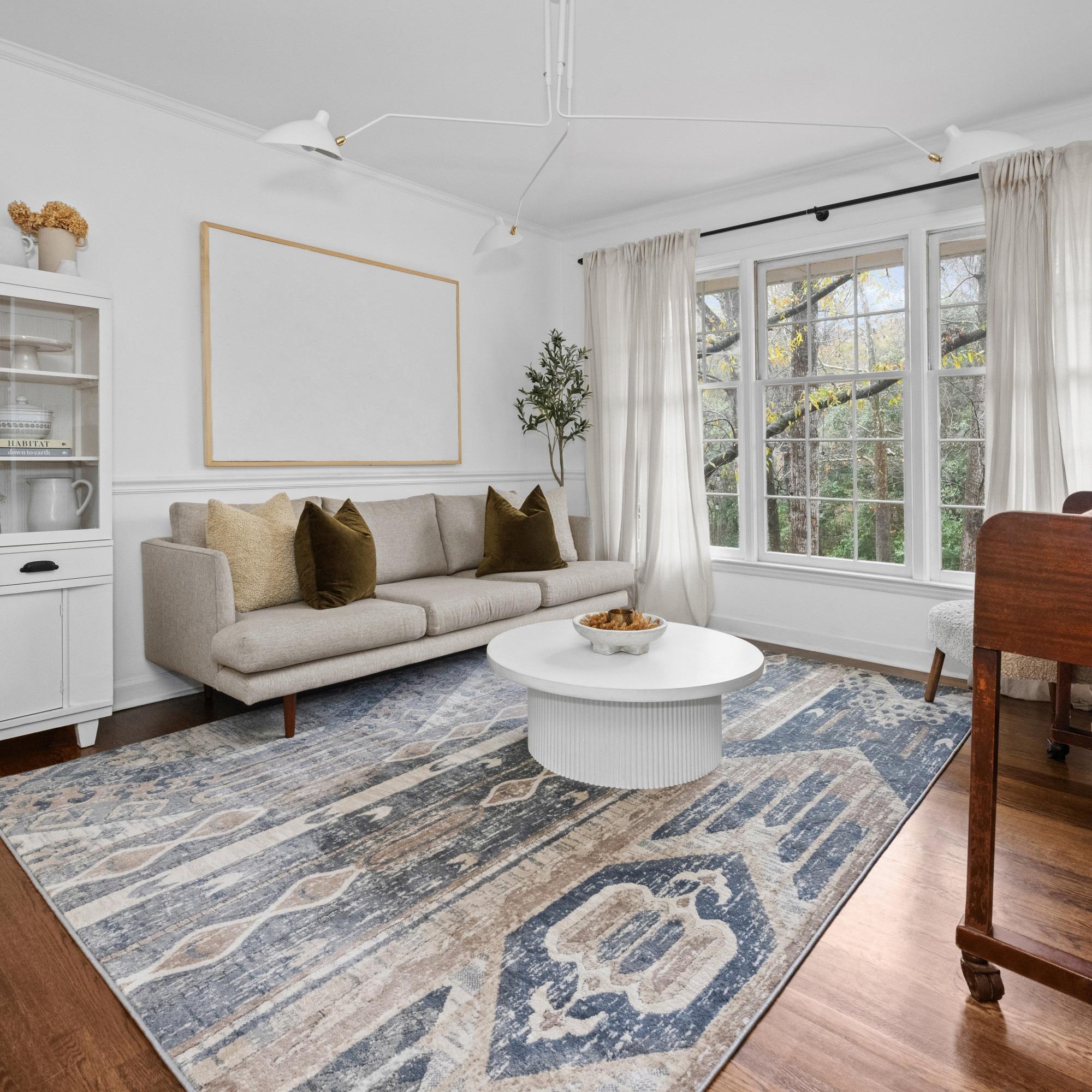 Unique Loom Portland Collection Area Rug - Orford (10'  x 14' 1" Rectangle Navy Blue/Blue)