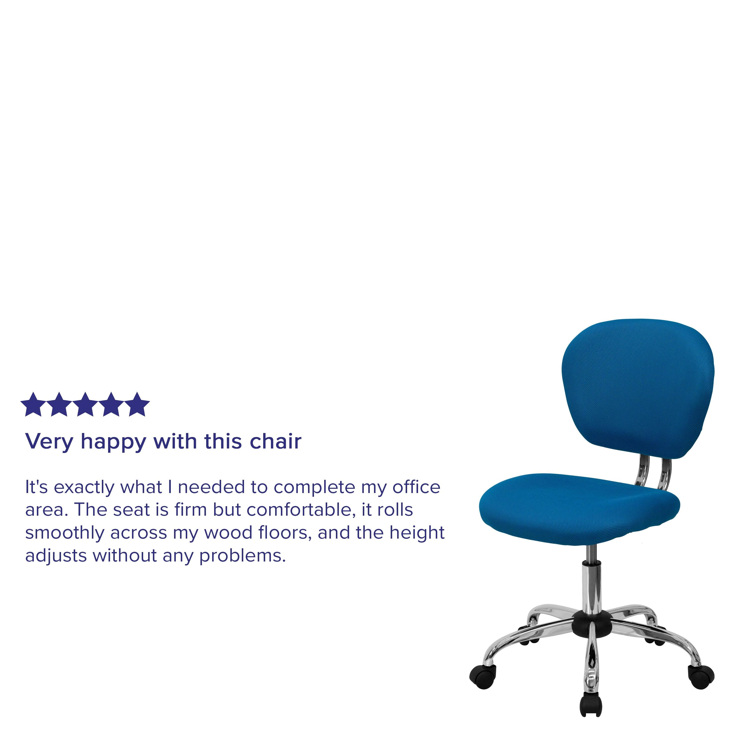 Turquoise Mesh Mid-Back Ergonomic Swivel Task Chair