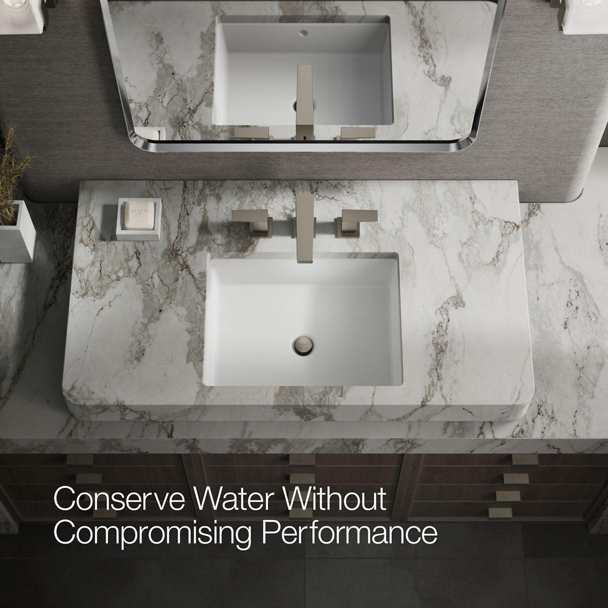Kohler Honesty Widespread Bathroom Faucet with Pop-Up Drain Assembly, 3-Hole 2-Handle Bathroom Sink Faucet, 1.2 gpm