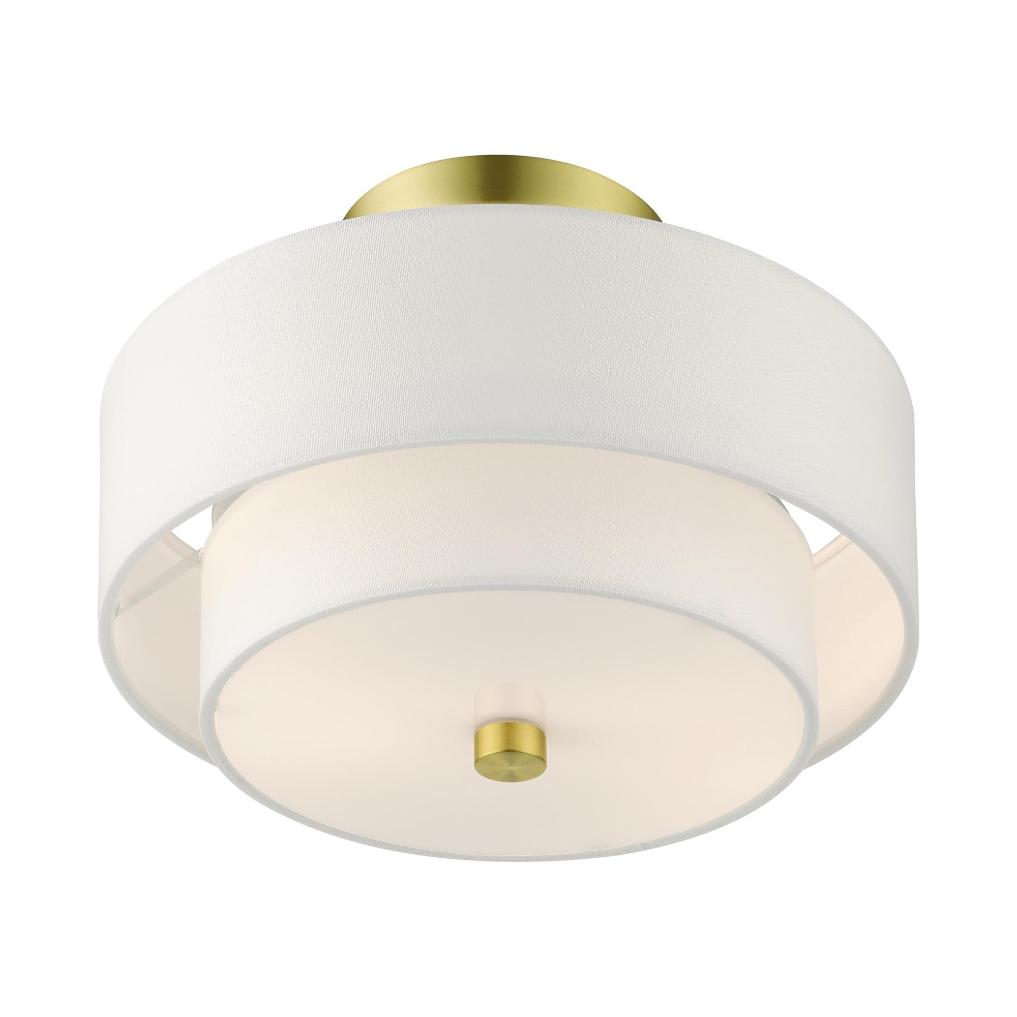 Livex Lighting Meridian 2 - Light Semi-Flush Mount in  Satin Brass