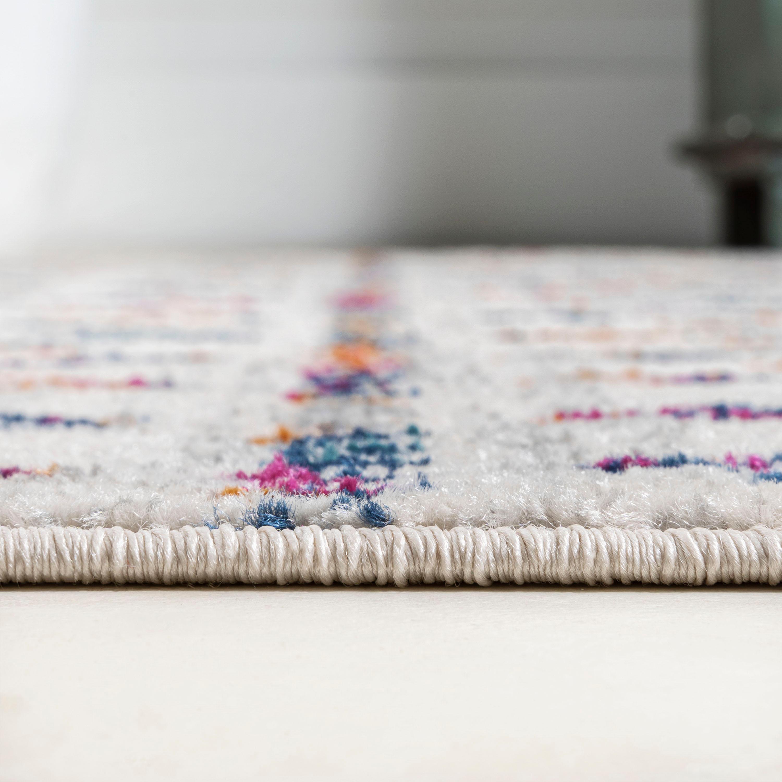 8'x10' Moroccan HYPE Boho Vintage Diamond Area Rug, Cream/Multi - JONATHAN Y